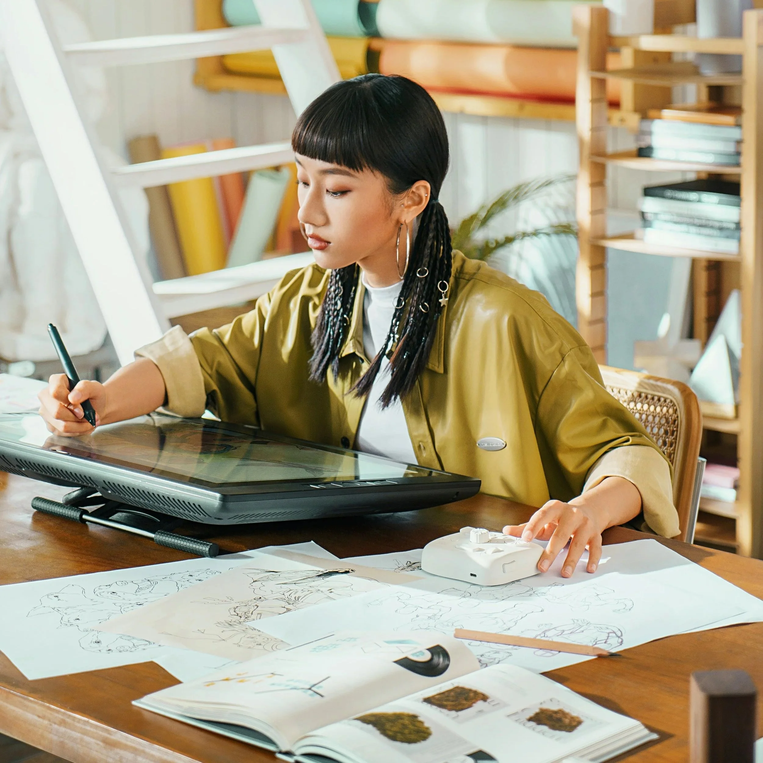 Graphic designer woman at work.