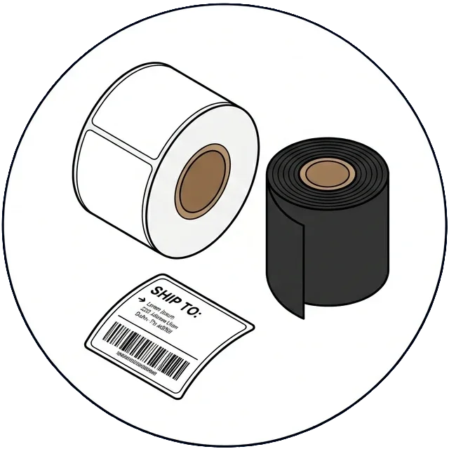 thermal label and ribbon solution