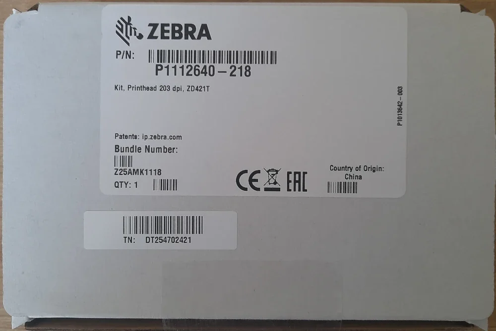 P1112640-019 Zebra ZD421 203DPI printhead box