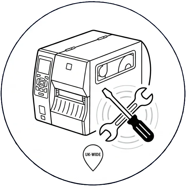 On-site label printer repair icon