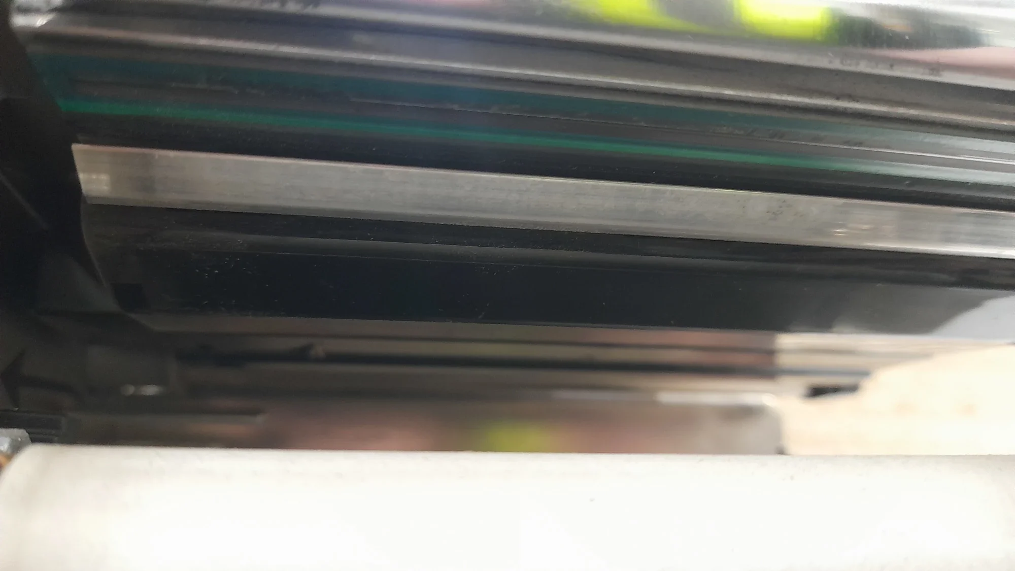 Zebra printhead inspection photo before being replaced.