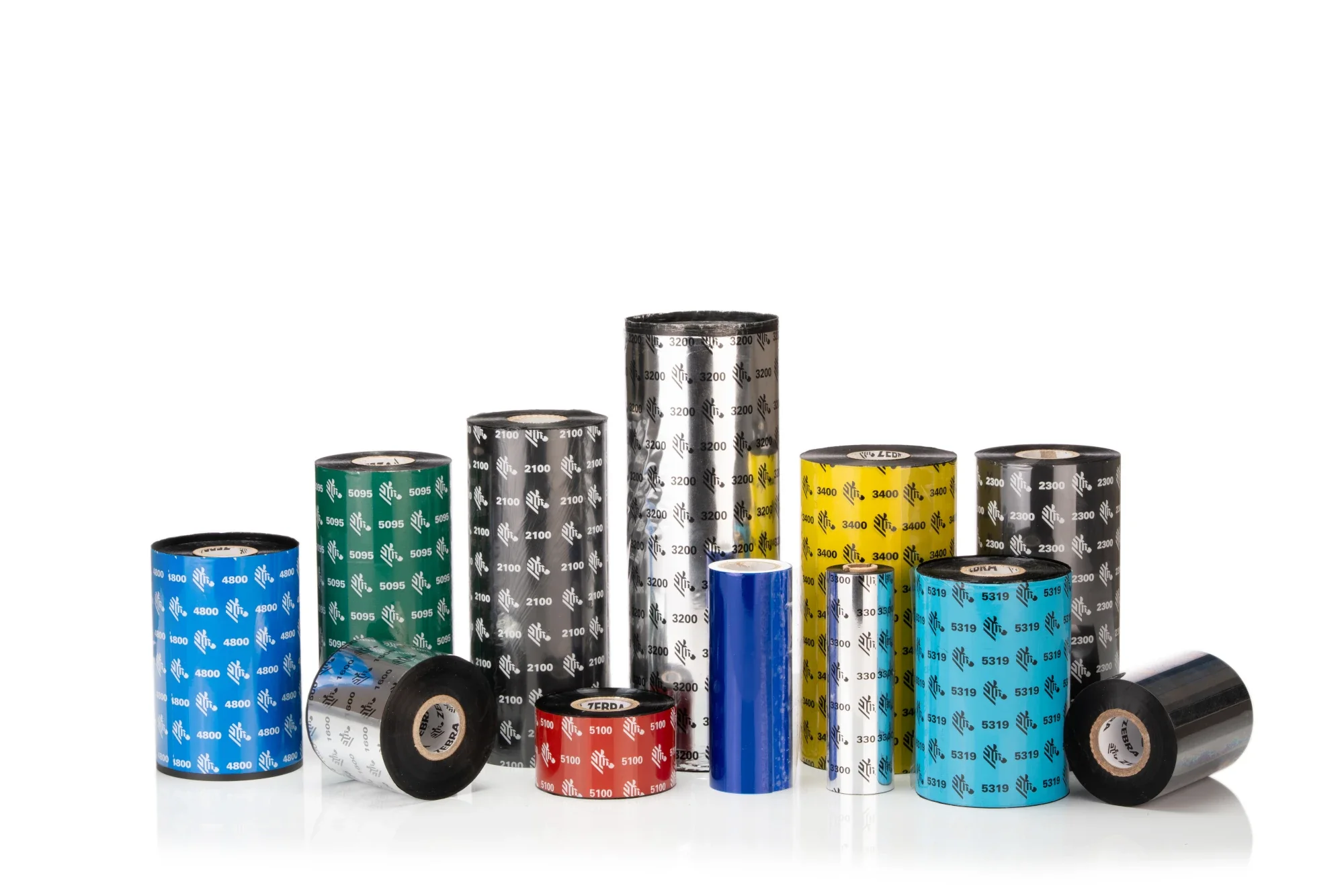 Group of Zebra thermal printer ribbons