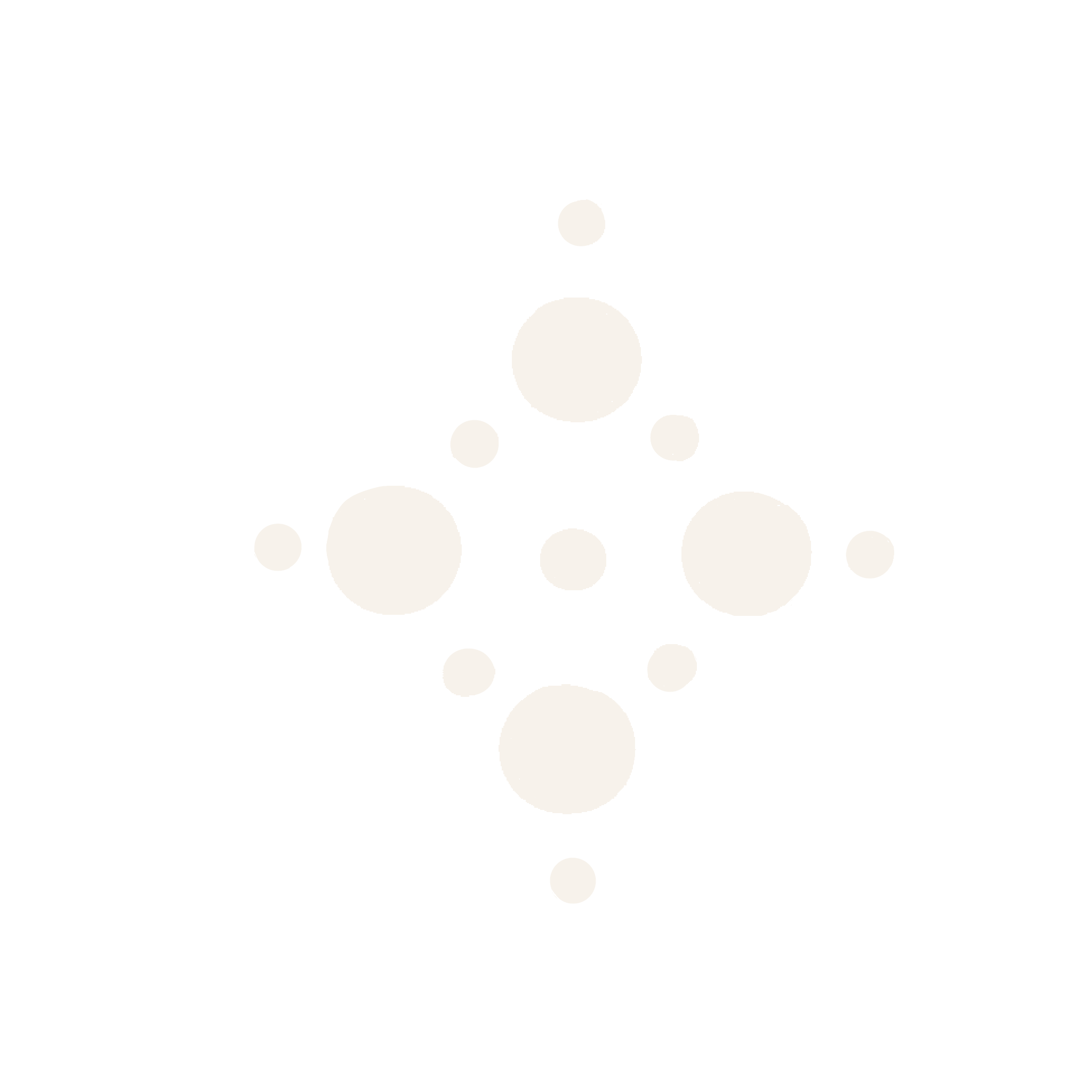 A stylized black and white logo with a cross shape formed by a central large circle, surrounded by four medium circles at the top, bottom, left, and right, with smaller circles filling in the corners and center.