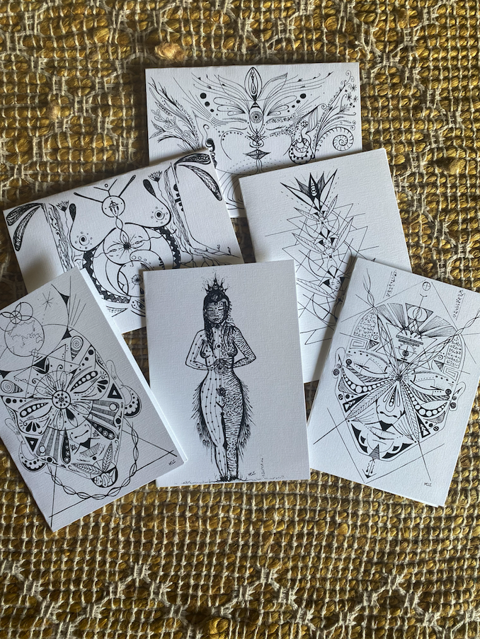 Visionary Art Colouring Cards