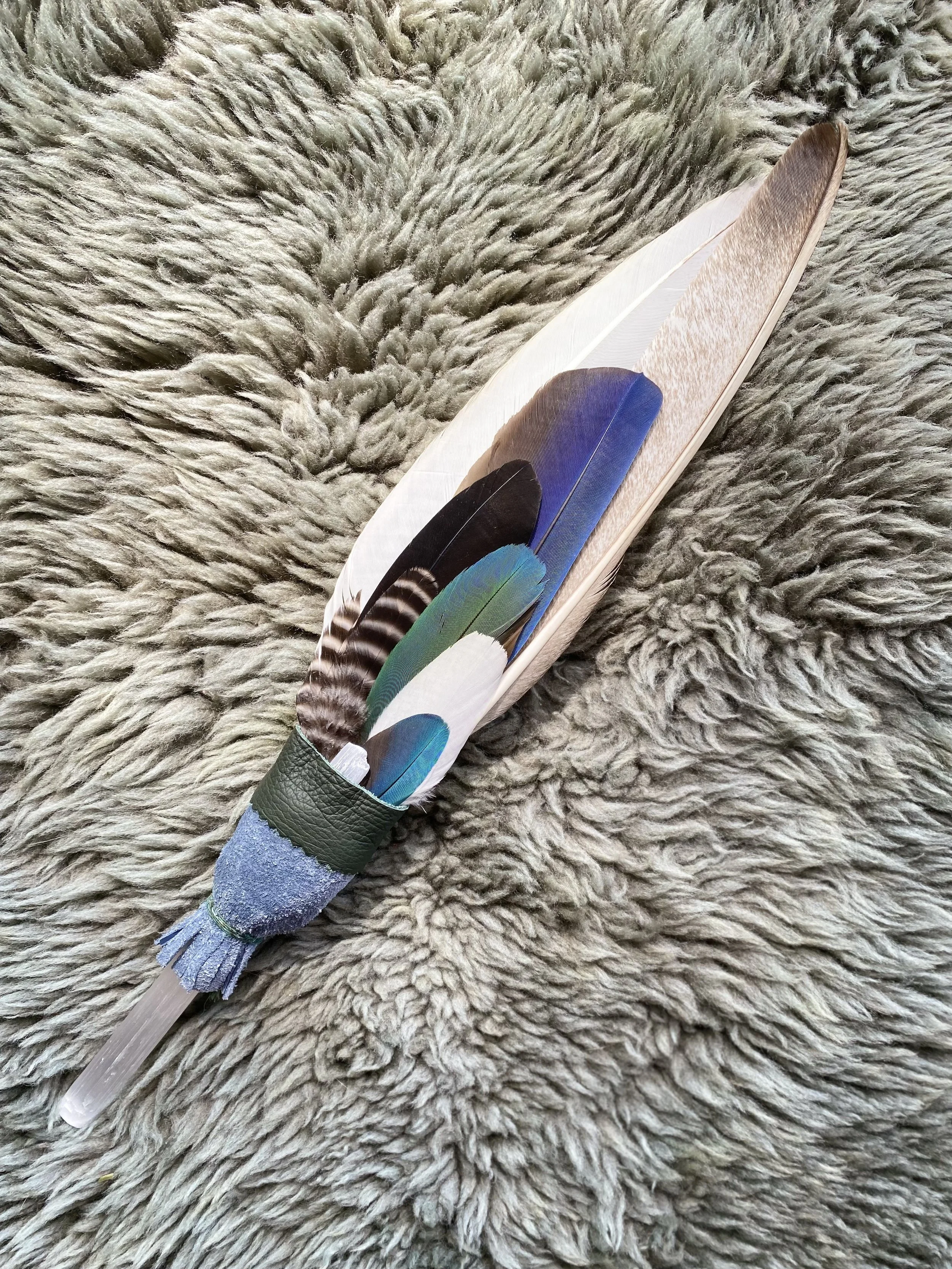 Custom Made Feather Prayer Fan