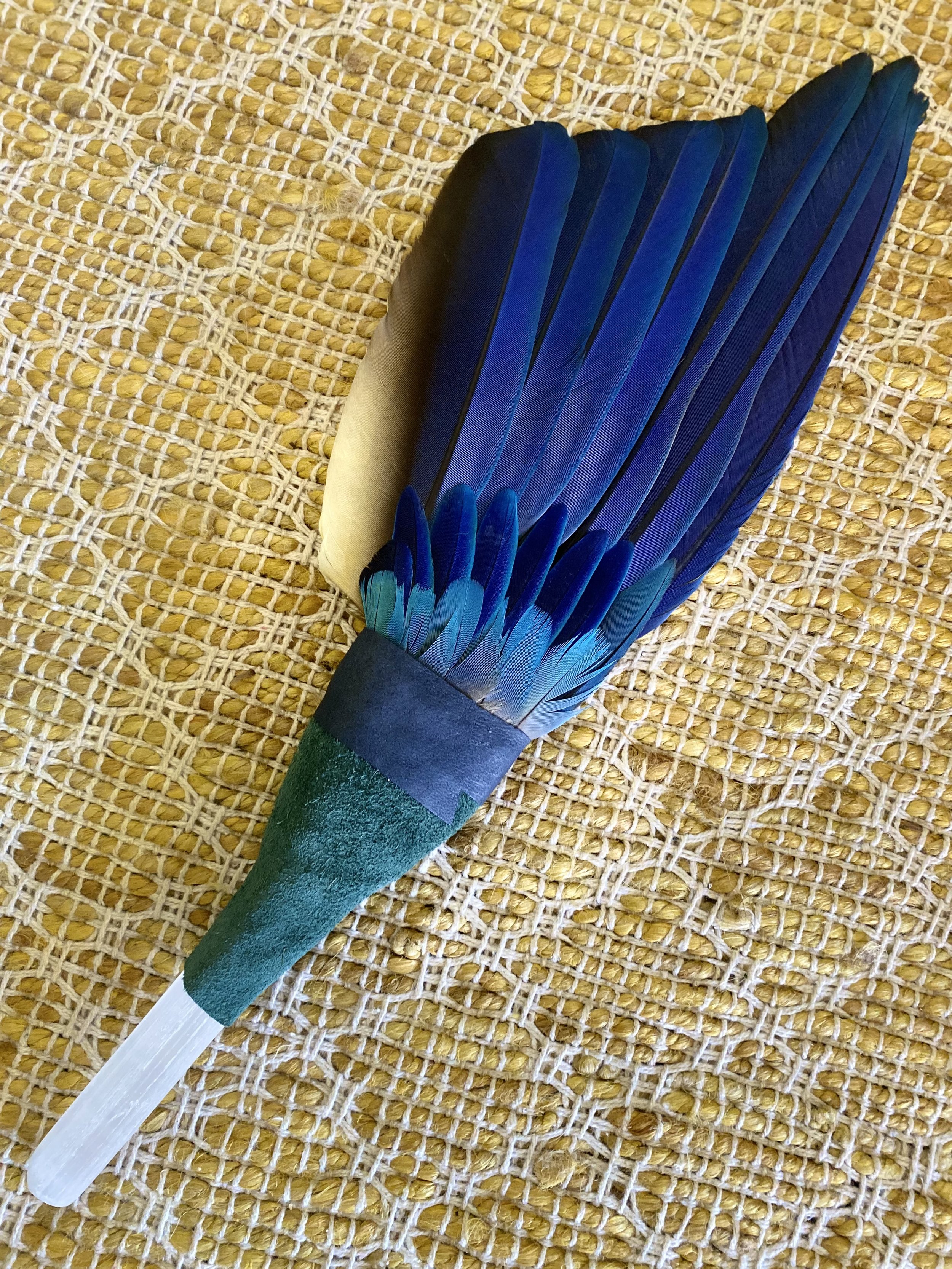 Macaw Selenite Fan