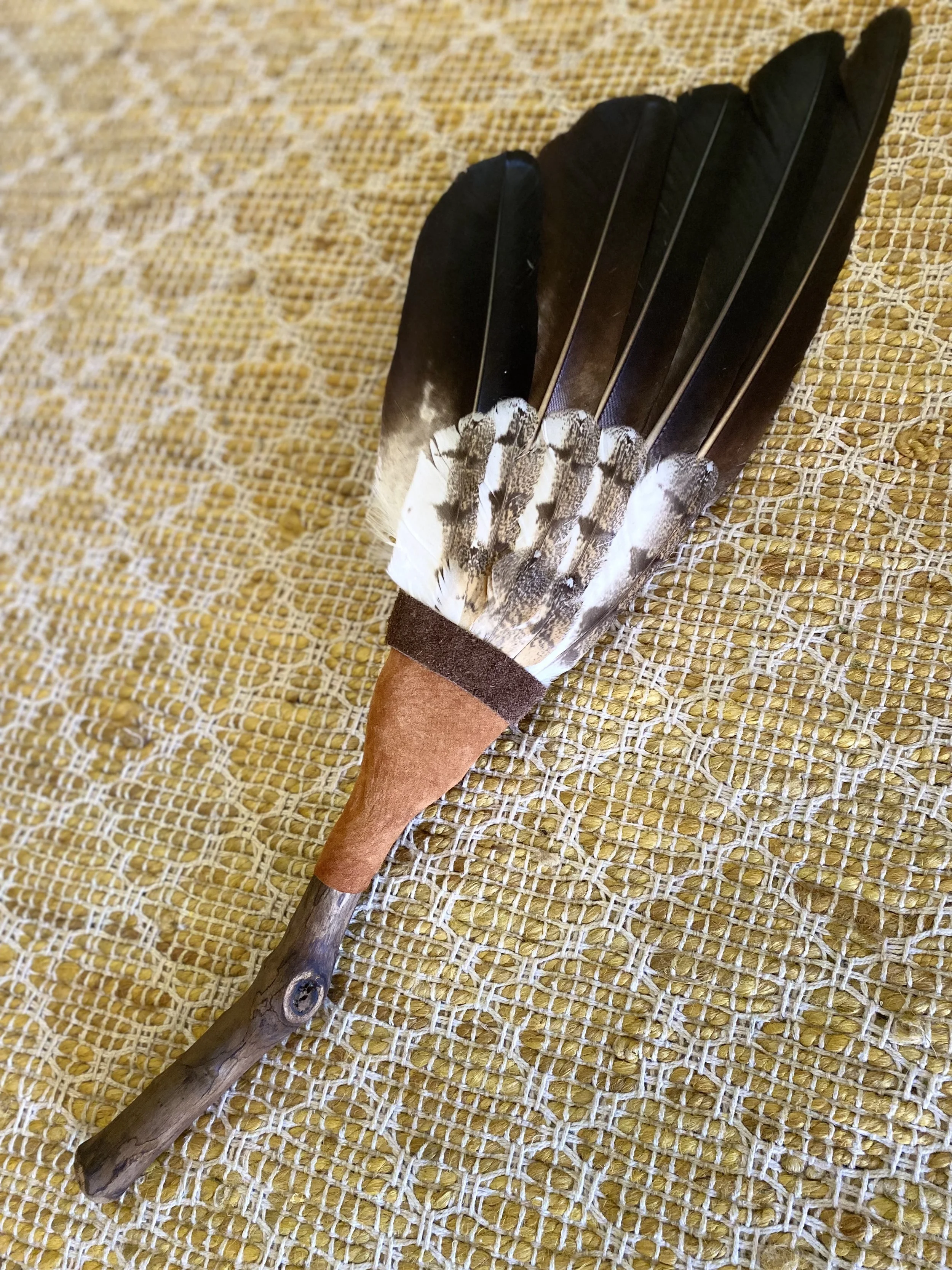 Wedgetail Eagle & Barn Owl Feather Cleansing Fan