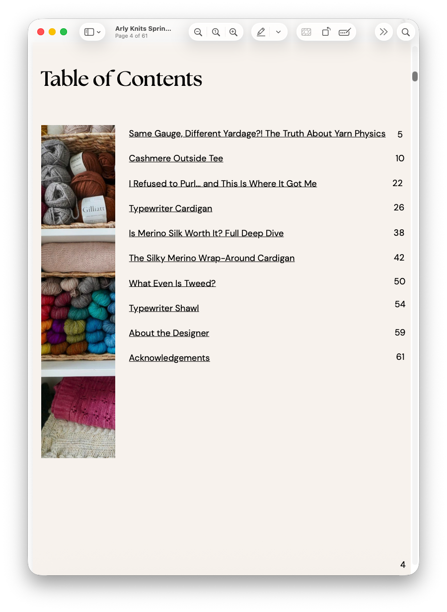 Table of Contents - Spring Collection 2026 - Arly Knits.png