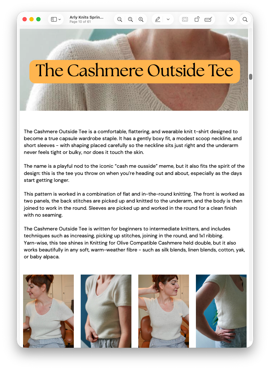 Cashmere Outside Tee - Spring Collection 2026 - Arly Knits.png