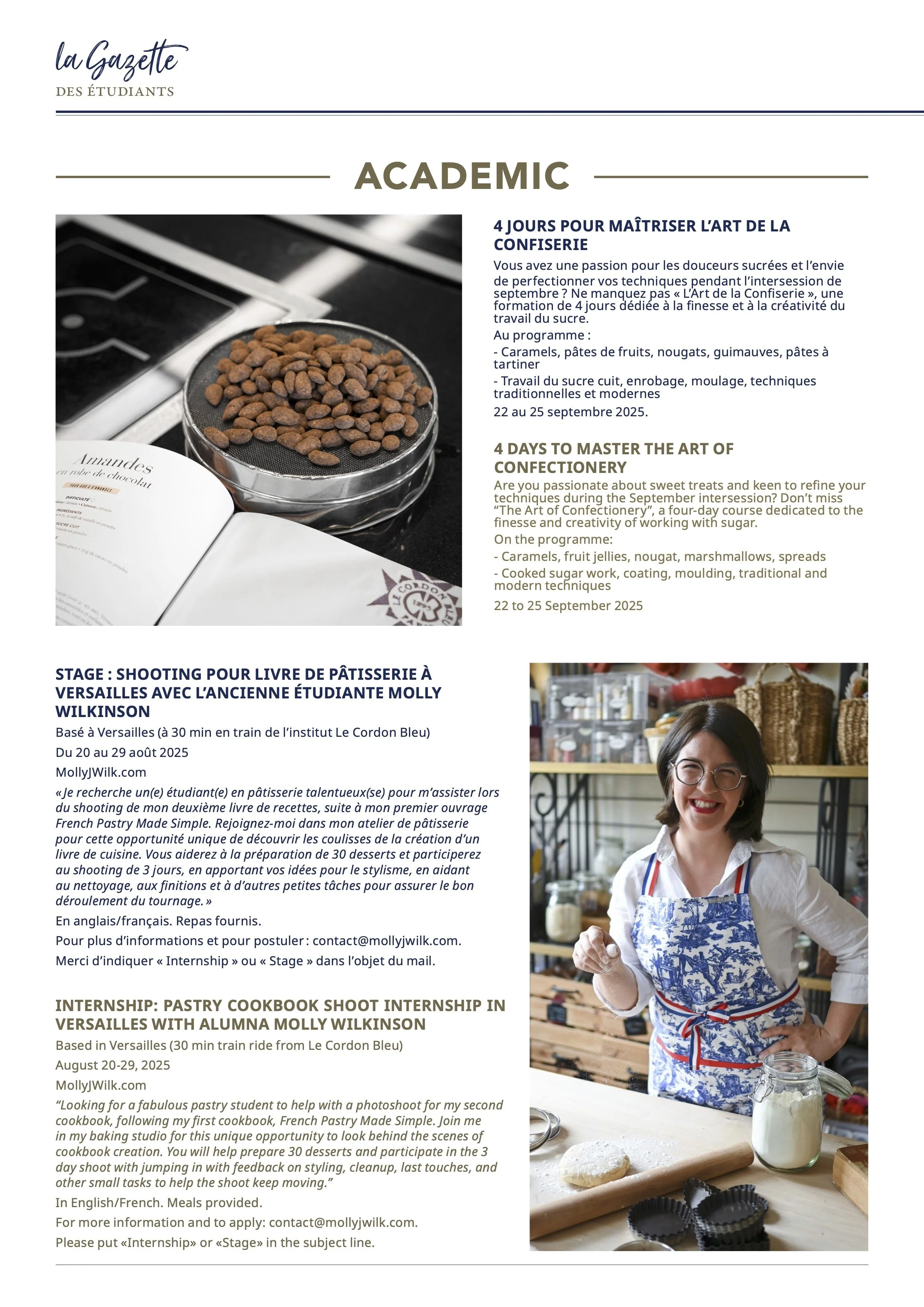 La Gazette – Le Cordon Bleu Paris official alumni magazine logo, July 2025 issue.