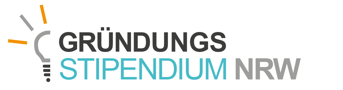 Logo for the NRW Foundation of Grants with a lightbulb graphic and text in black, gray, and blue.