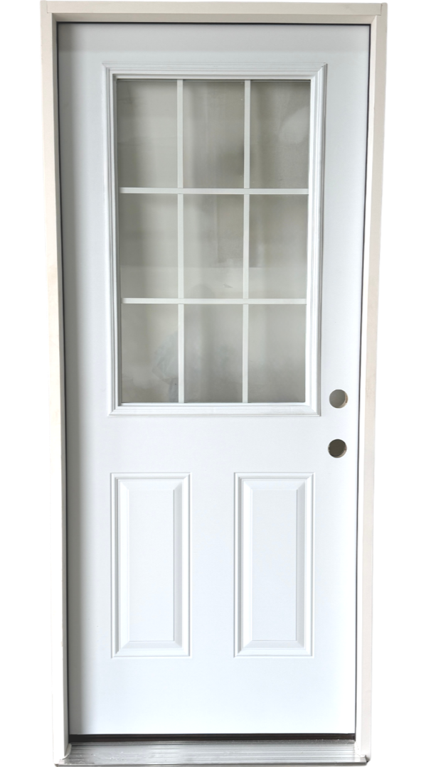 9 lite exterior door, half lite