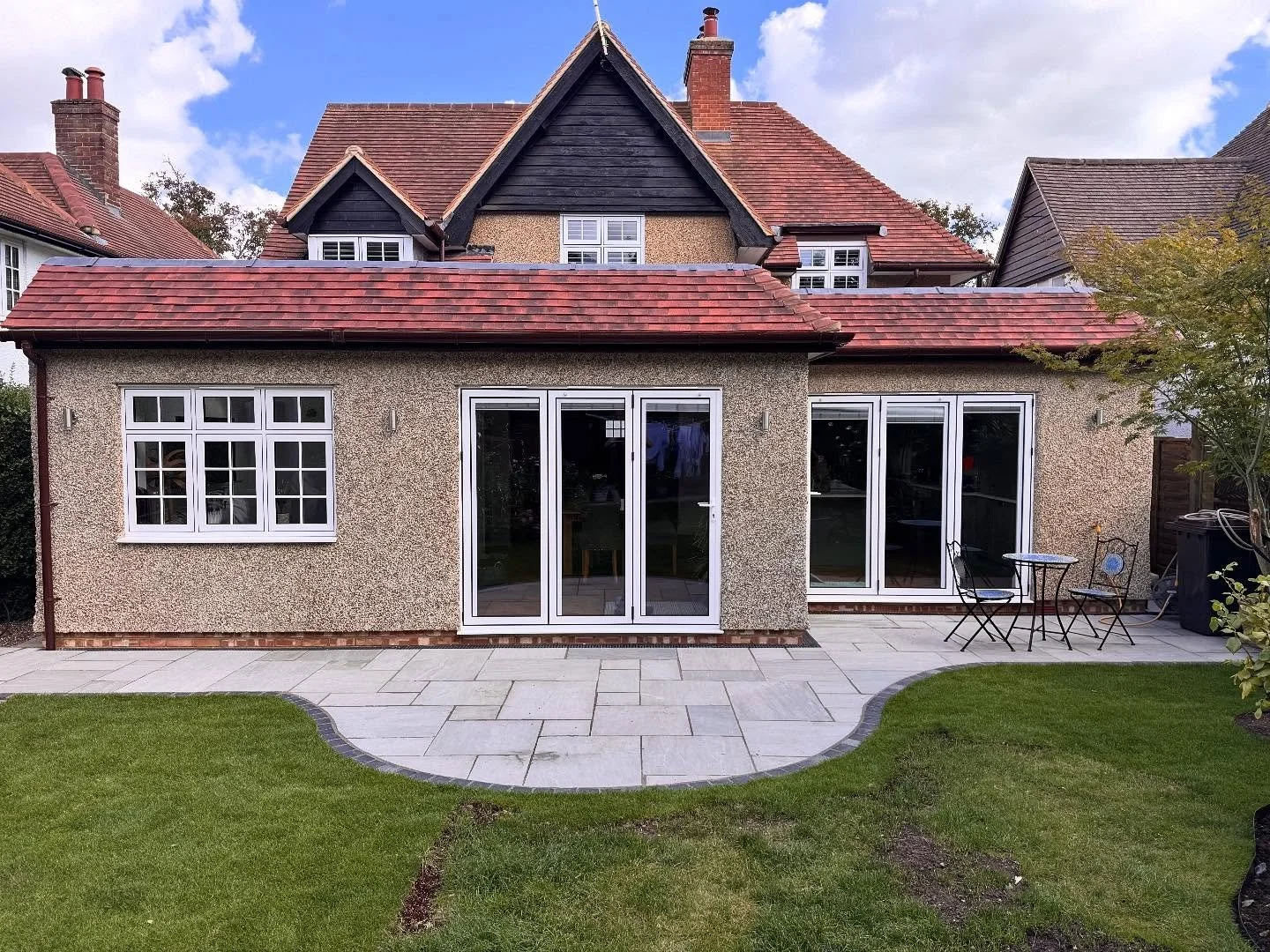 We're thrilled to share our latest project! A gorgeous extension and landscaping project in Letchworth Garden City, plus a sleek new en-suite bathroom. Internal photos coming soon! #extension #home #homedesign #homerenovation #landscaping