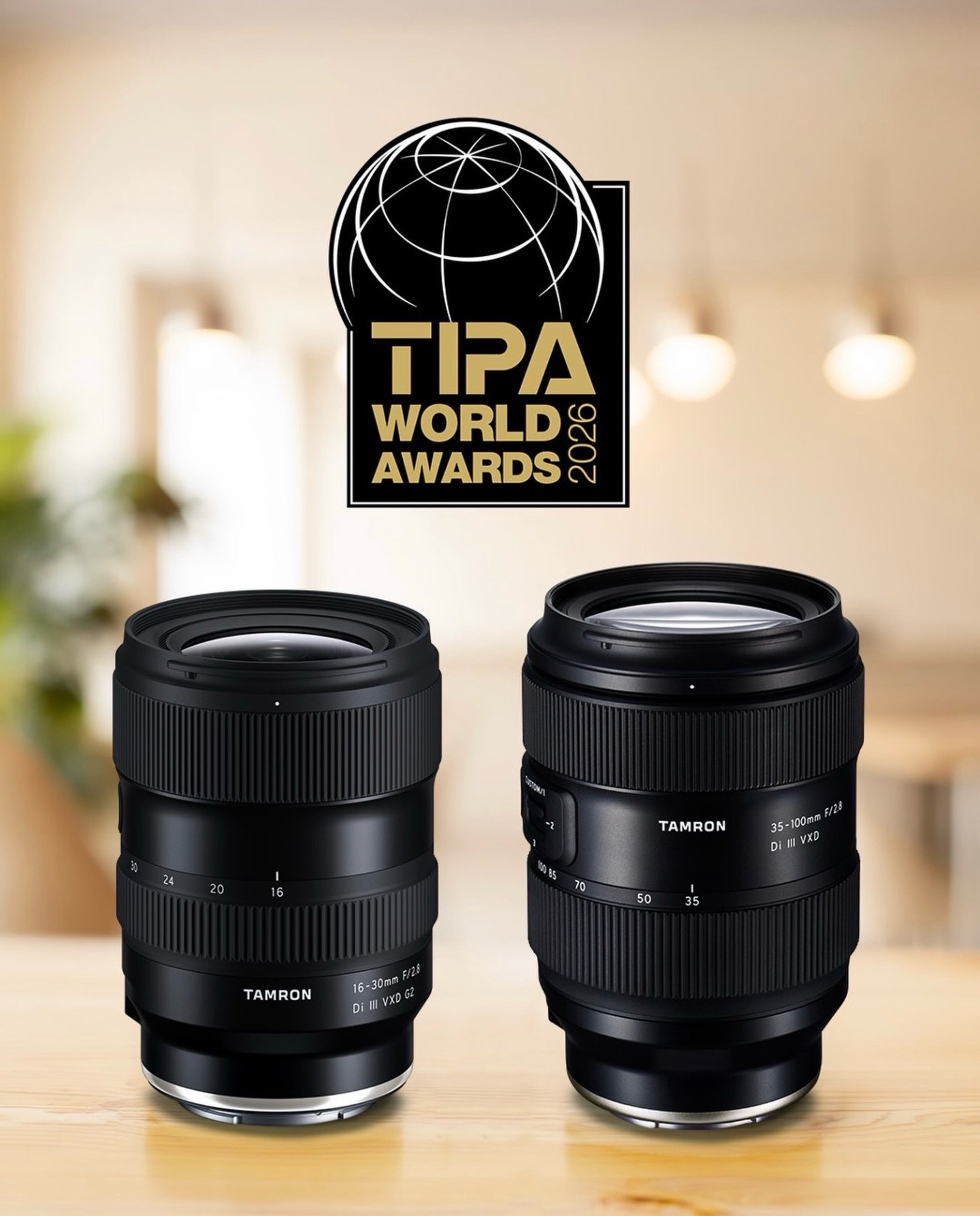 TAMRON reaches another big milestone in 2026, securing two prestigious TIPA Awards 🏆

The Technical Image Press Association recognized the 16&ndash;30mm F/2.8 Di III VXD G2 (Model A064) as the Best Full Frame Wide-Angle Zoom Lens, while the 35&ndash