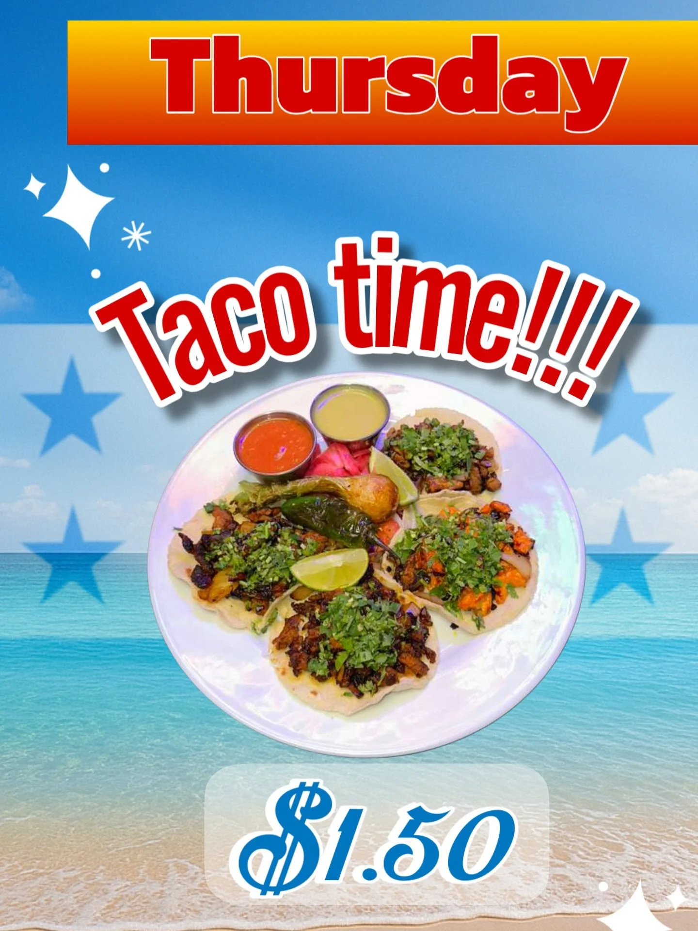 🔥 &iexcl;TACOS A $1.50! 🔥
No es broma, es sabor real 🇲🇽
Ven por los tuyos antes que se acaben 😤
📍 Charlotte | 🕒 | 💥 #TacoTimeTela504