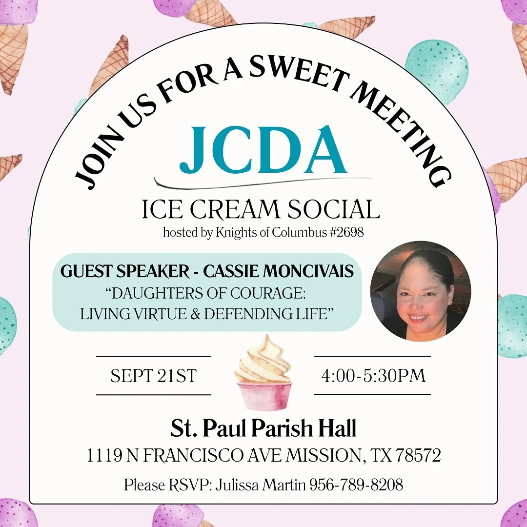 🍦✨ Tomorrow&rsquo;s the day! ✨🍦

Join us for our 1st JCDA Meeting of the Year 💙
📅 Sunday, September 21st
🕓 4:00 &ndash; 5:30 pm
📍 St. Paul&rsquo;s Parish Hall

The Knights of Columbus Council #2698 will be hosting a special Ice Cream Social as 