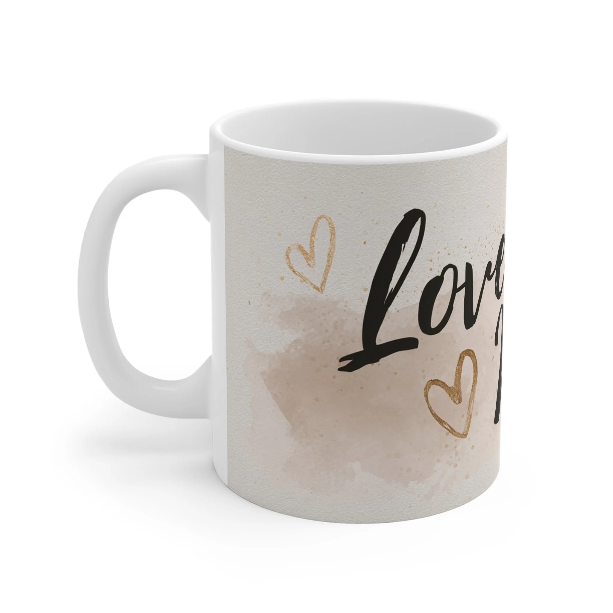 Love You More Mug | Minimal Valentine’s Day Watercolour Heart Design