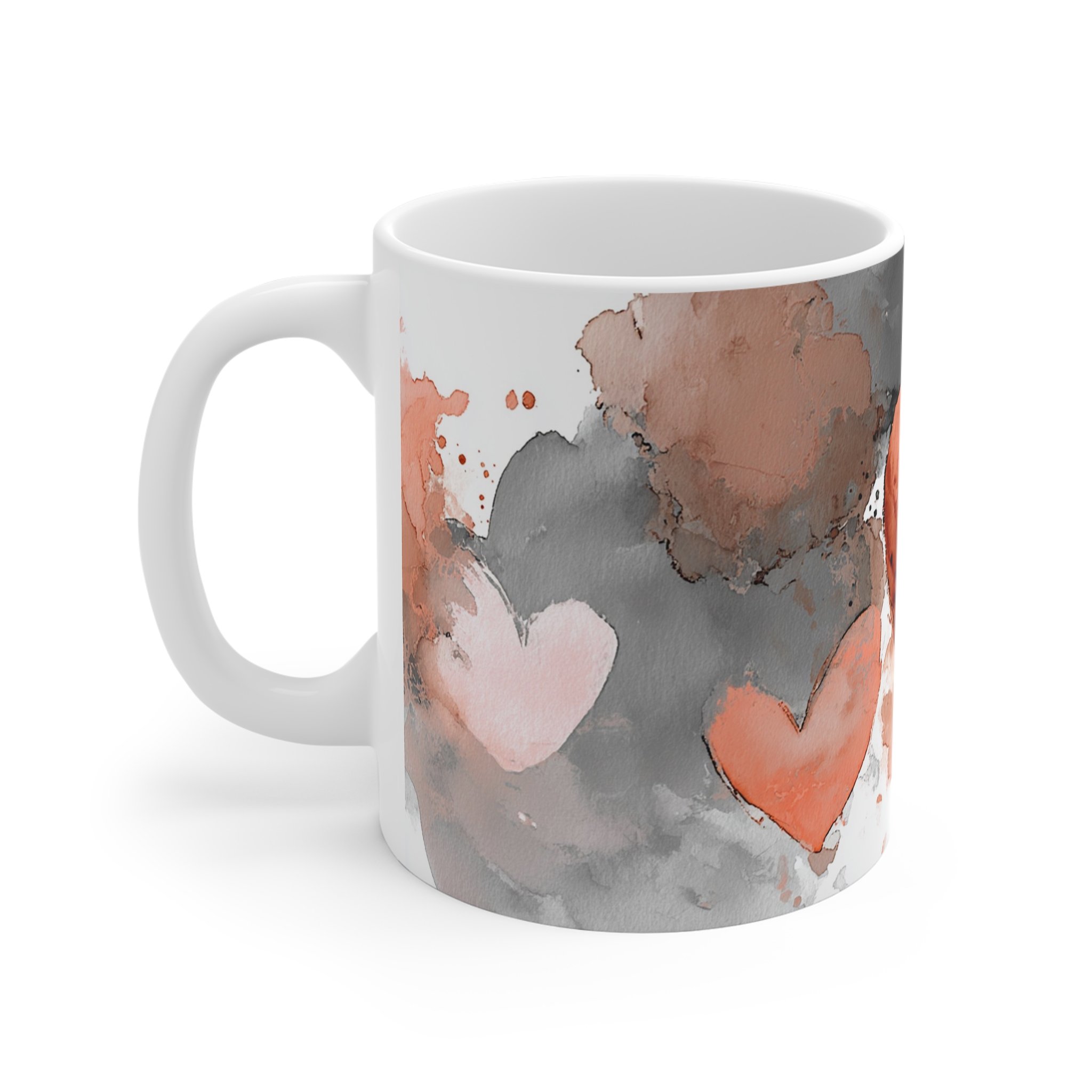 Abstract Watercolour Hearts Mug | Soft Valentine’s Aesthetic Gift