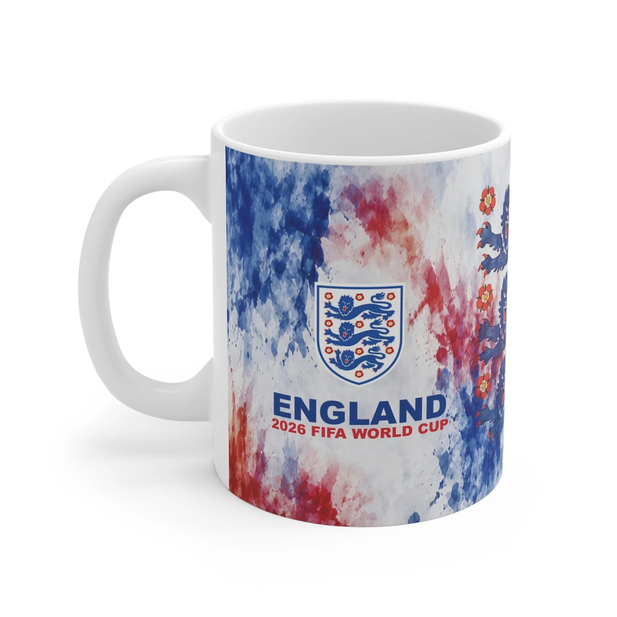 England World Cup 2026 Mug | Three Lions Watercolour Football Gift for England Fans