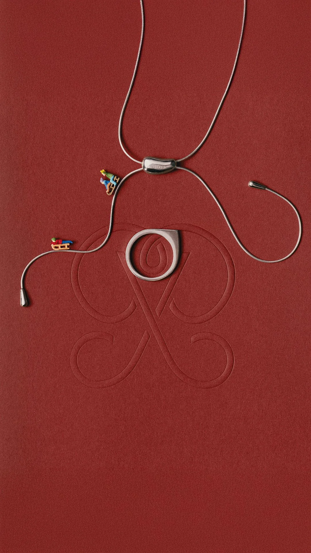 AI-generated character animation designed to seamlessly interact with a real necklace, blending generative visuals with a physical product.