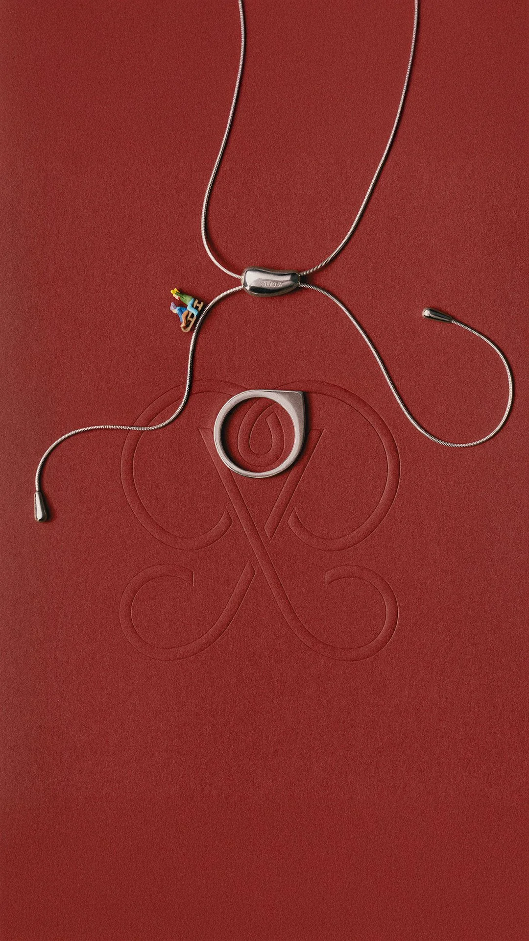 AI-generated character animation designed to seamlessly interact with a real necklace, blending generative visuals with a physical product.