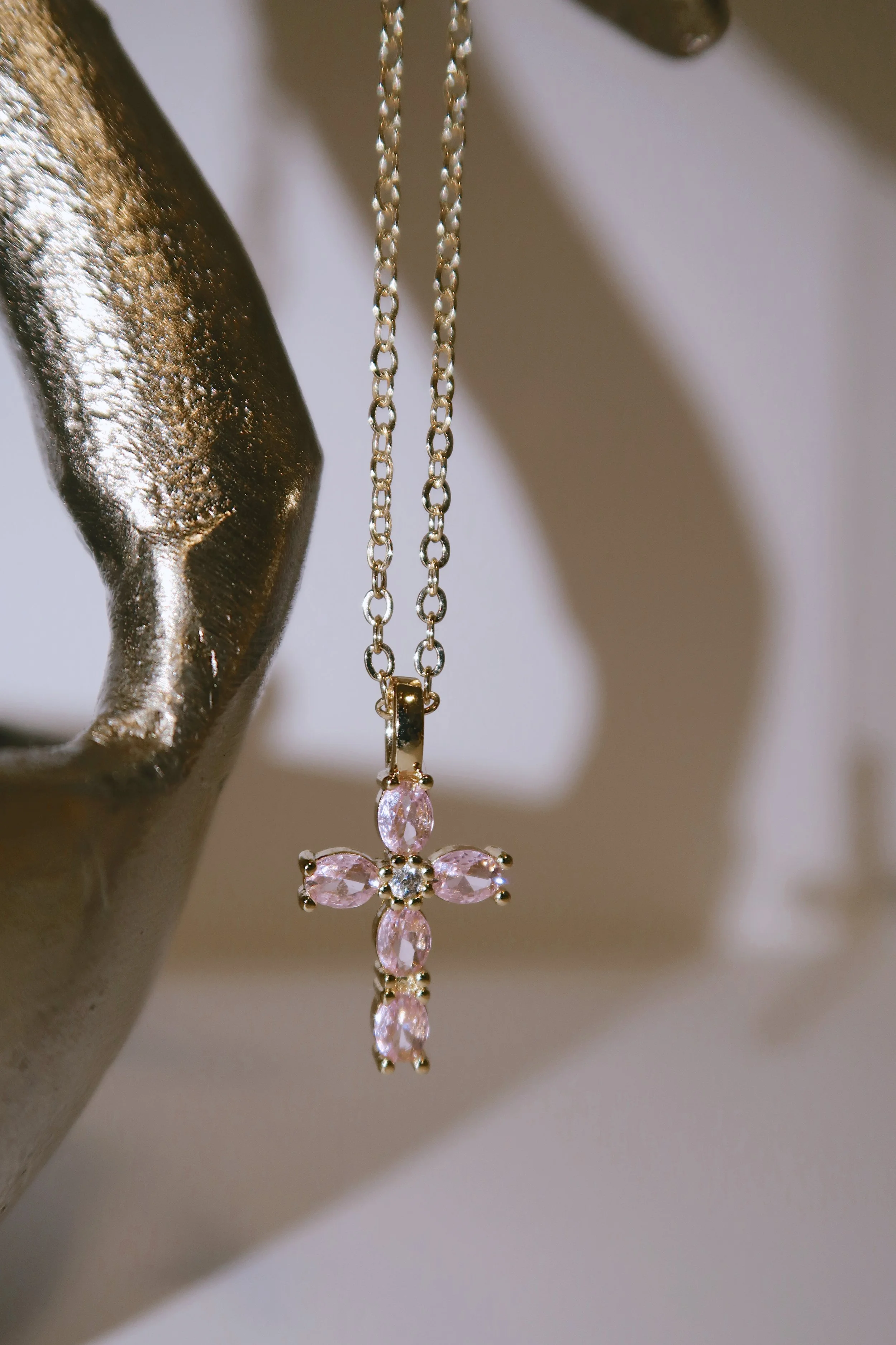 Pink Cross Necklace