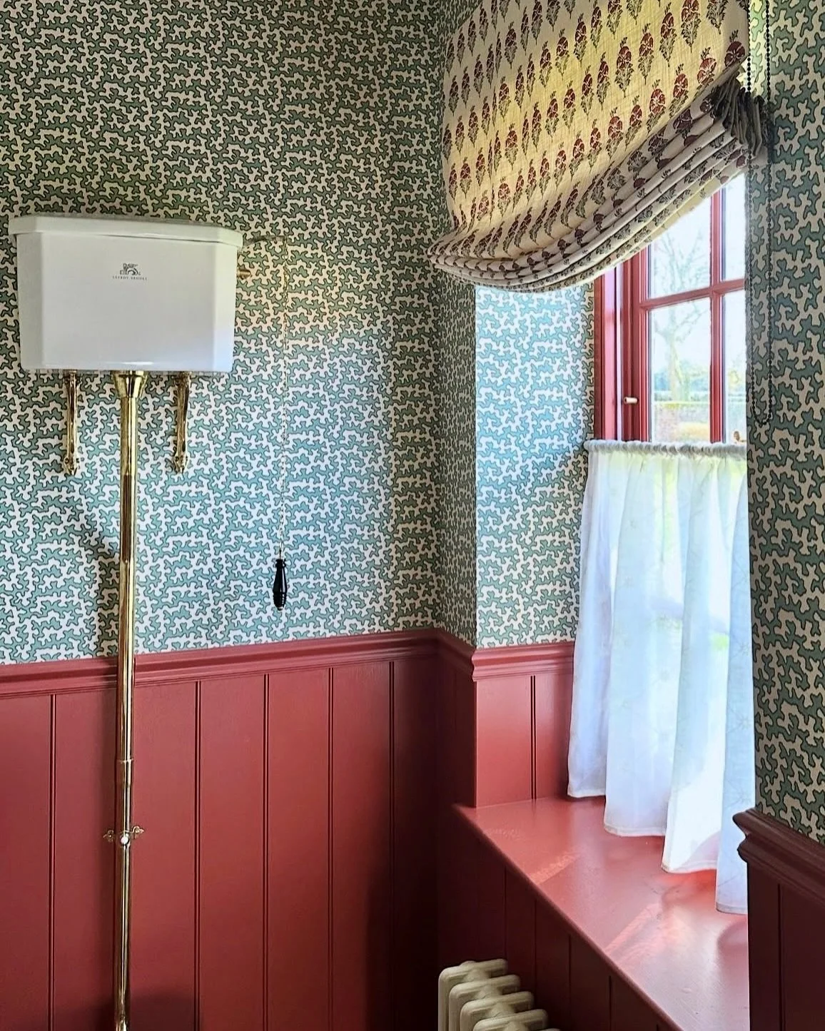 A downstairs loo coming together on a current project.  Always a fun little space to decorate, swipe across for some on past projects.
