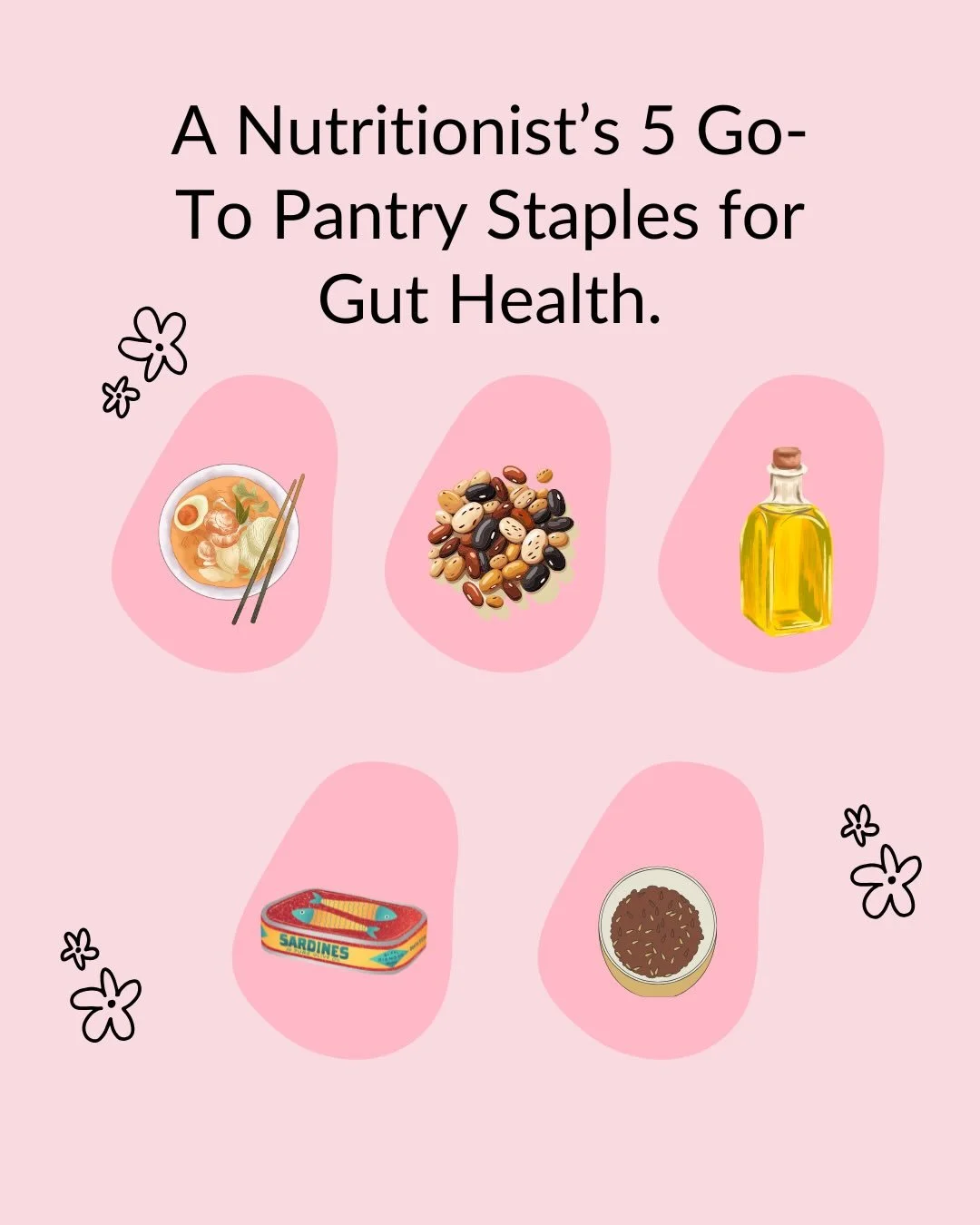 Learning how to stock your cupboards right can be a game changer. 

Having ingredients in the house that I can use to make a quick, easy and nutritious meal, means I get to stay on top of my gut health without added stress! 

Supporting your gut heal