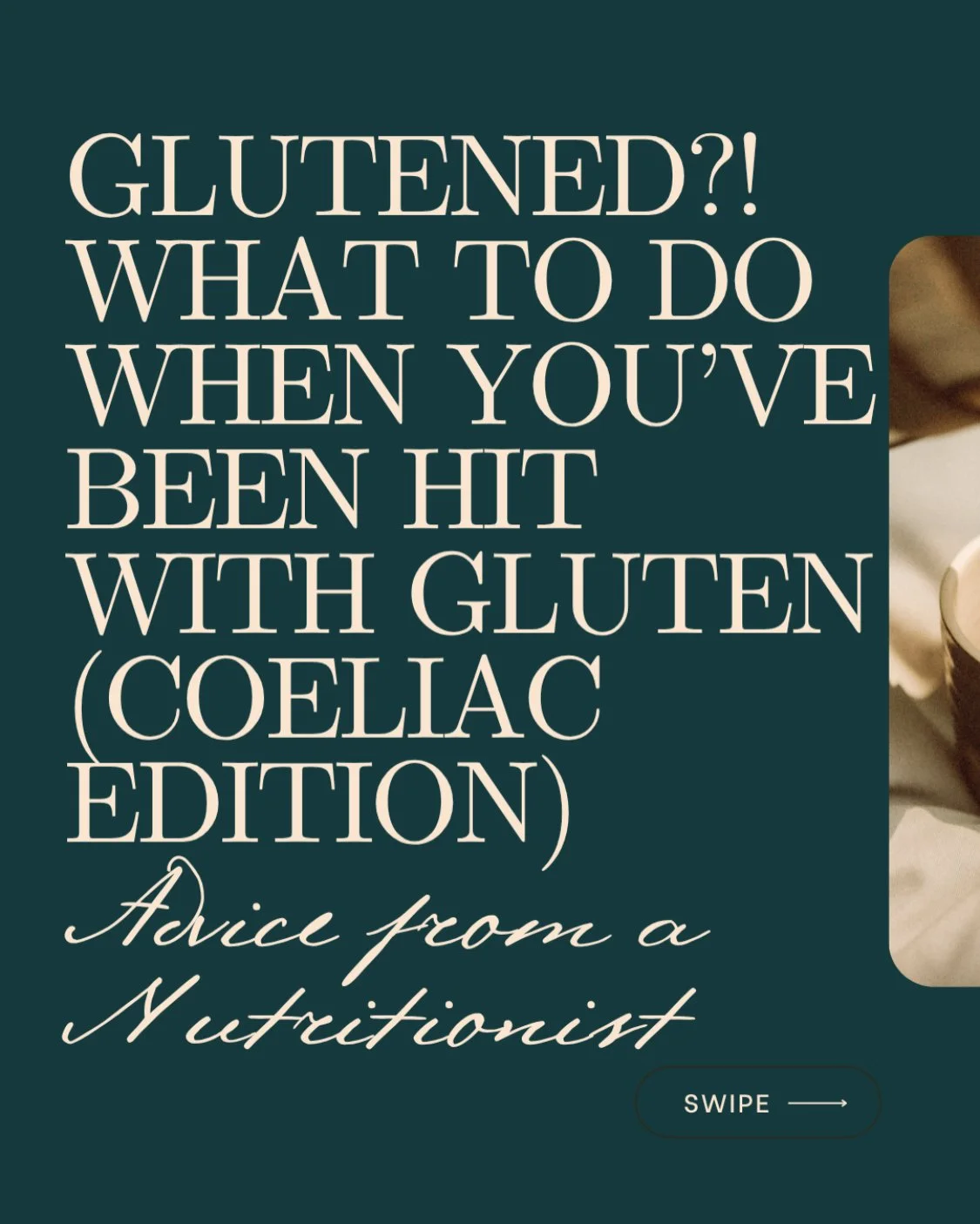 Writing saying what to do when you've been hit with gluten