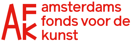 Logo van het Amsterdams Fonds voor de Kunst, bestaande uit rode tekst op een witte achtergrond.