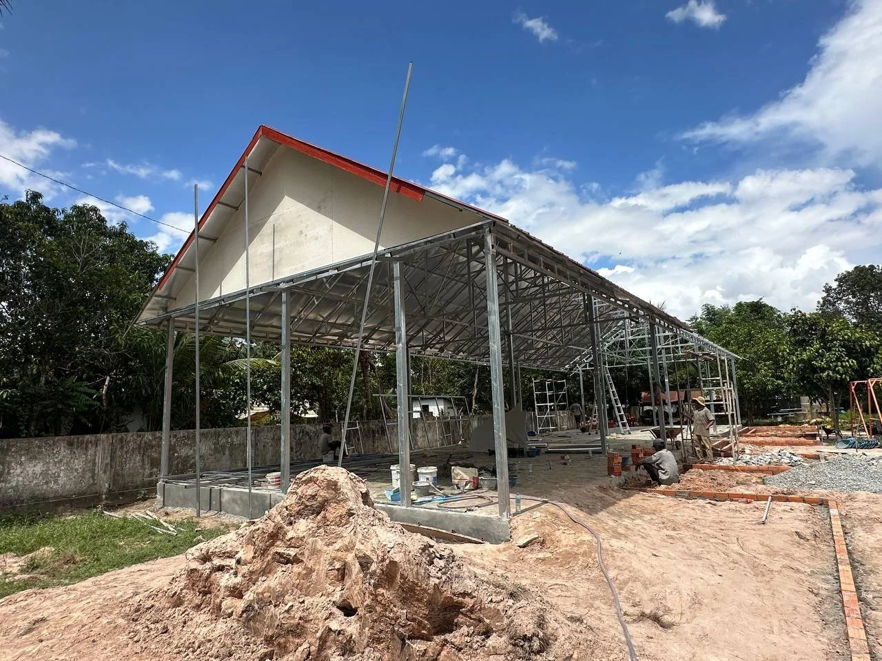 Once work began, the building went up quickly
