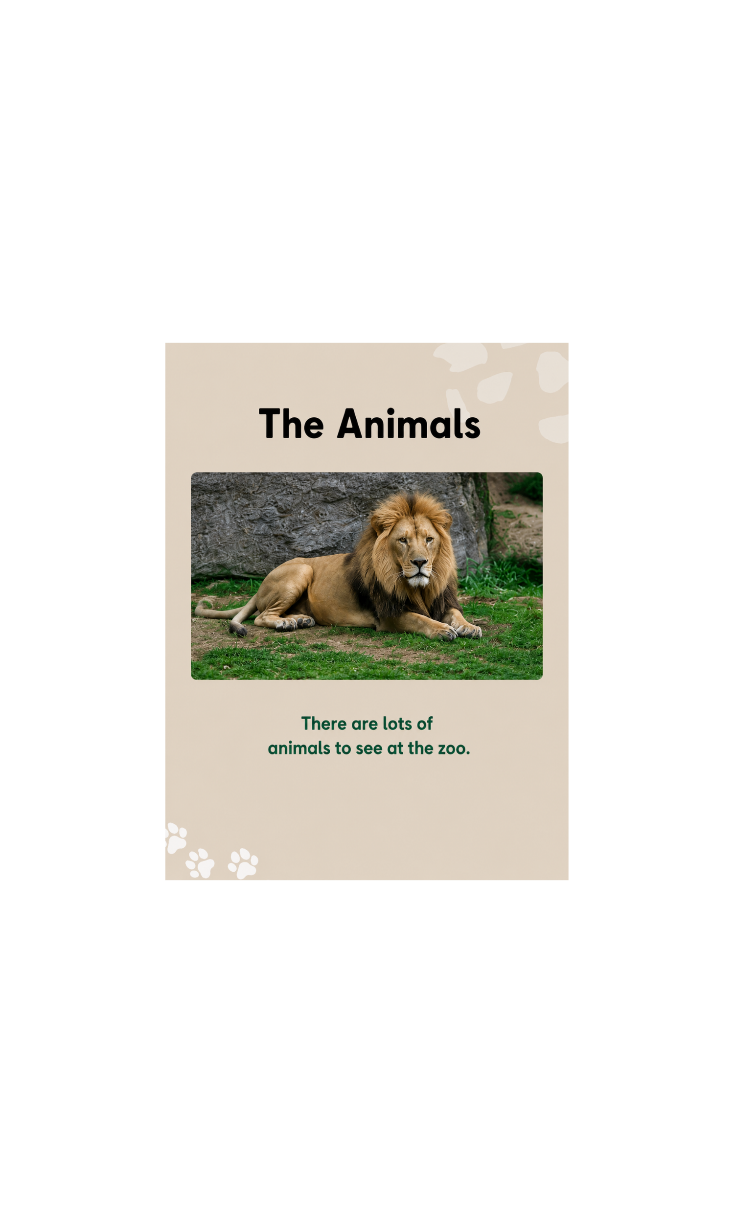 A page extract from a zoo's Social Story.

Request: "Can you create a Social Story for guests visiting our zoo?"

Please note: Company names, logos, and locations in this example have been modified or anonymized for confidentiality.