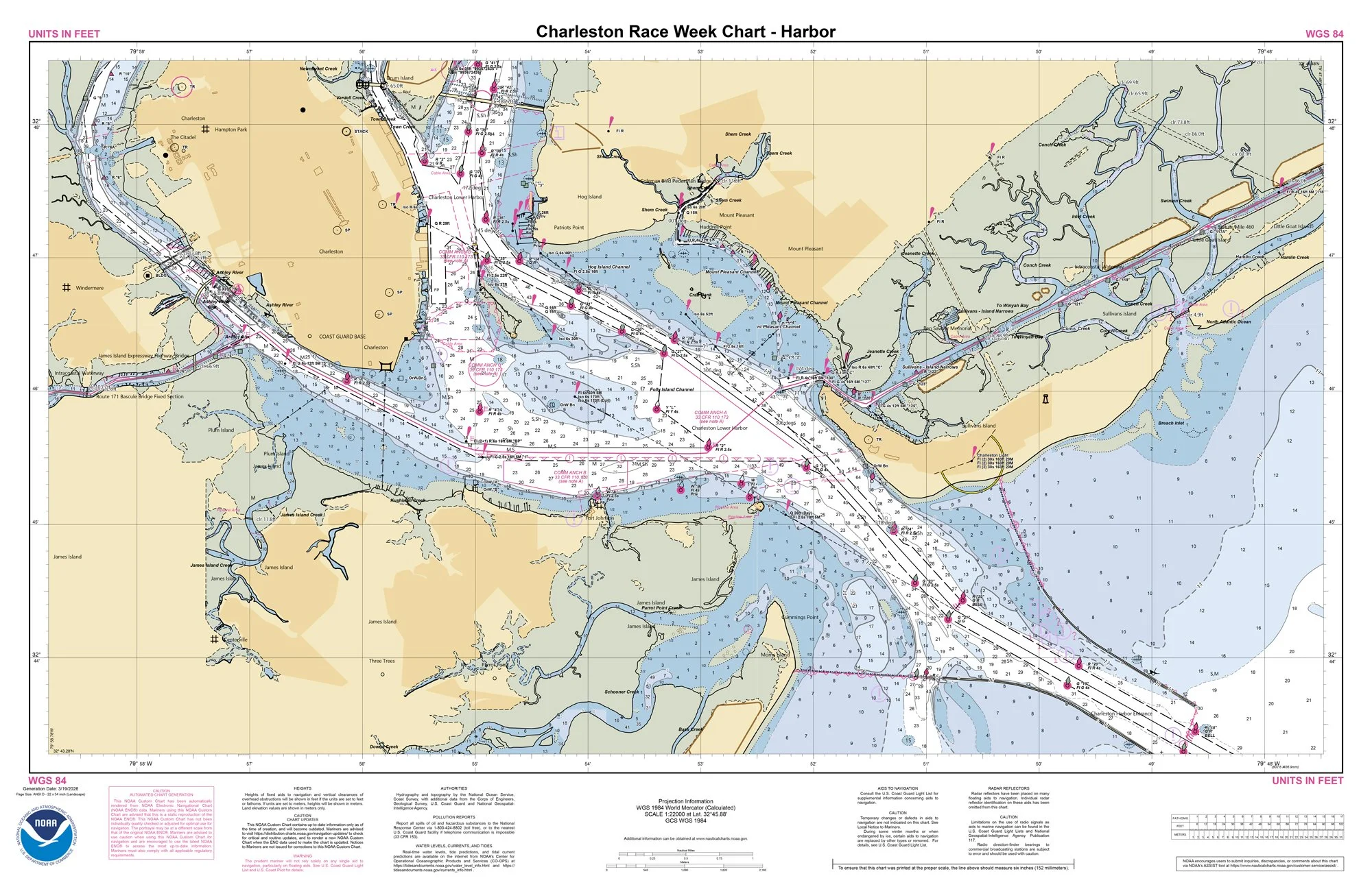 Charleston Race Week 2026 at Patriots Point Harbor Chart