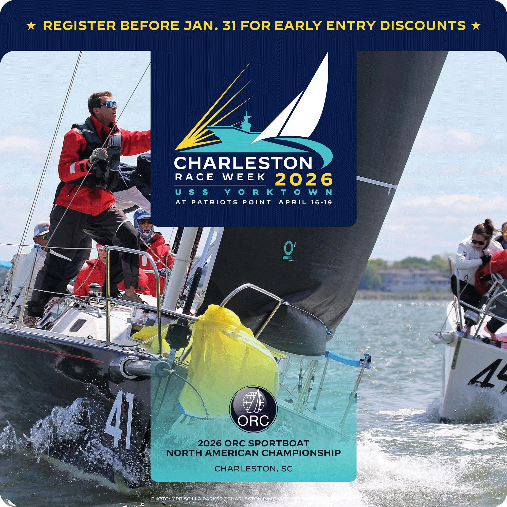 Rotating Race Images of Racing, Fantastic Faces from Charleston Race Week at Patriots Point in 2025