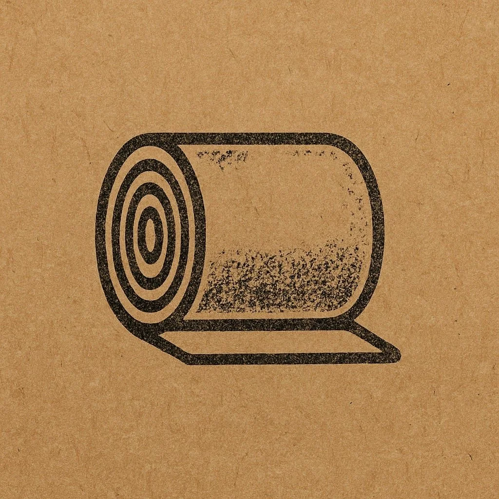 Outline illustration of a log on a flat surface.