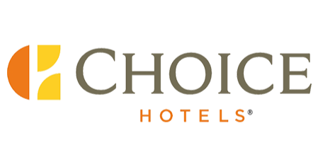 Choice Hotels logo with an orange and yellow icon next to the company's name.