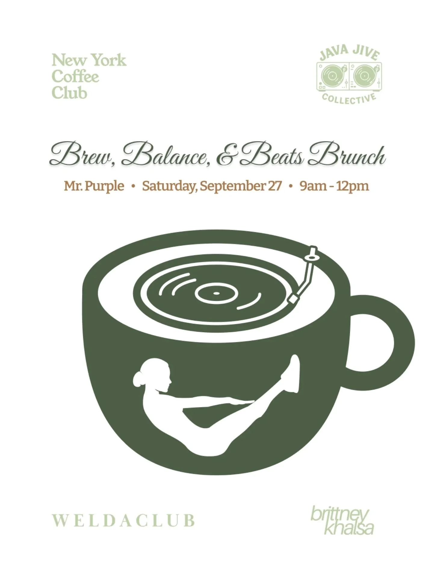 Join us on 9/27 for our Brew, Balance, and Beats Brunch at @mrpurplenyc! We've partnered with the best in wellness @weldaclub to bring you a morning of good vibes, community, and self-care 🙌

Here&rsquo;s what&rsquo;s on the menu:

9am-10am
💫 An en