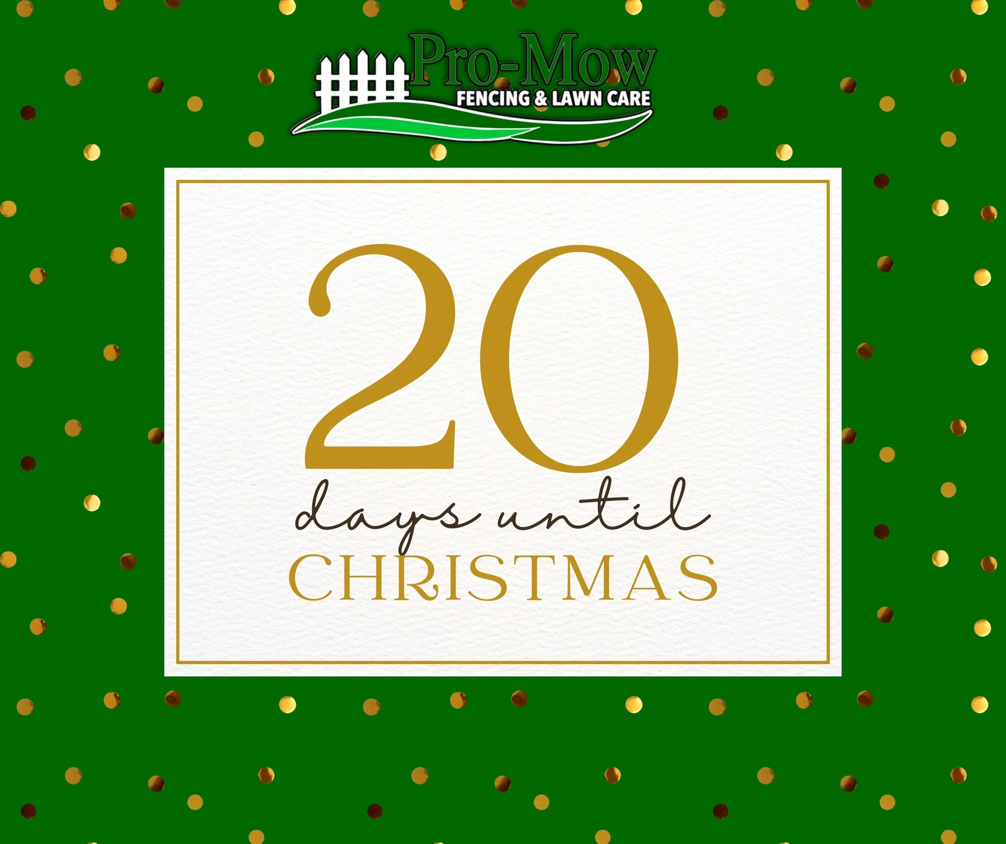 🎄 COUNTDOWN TO CHRISTMAS: 20 DAYS! 🎄
Looking for the perfect last-minute gift that&rsquo;s actually useful AND appreciated? Give the gift of convenience, curb appeal, and peace of mind this holiday season with a Pro-Mow Fencing and Lawn Care Servic