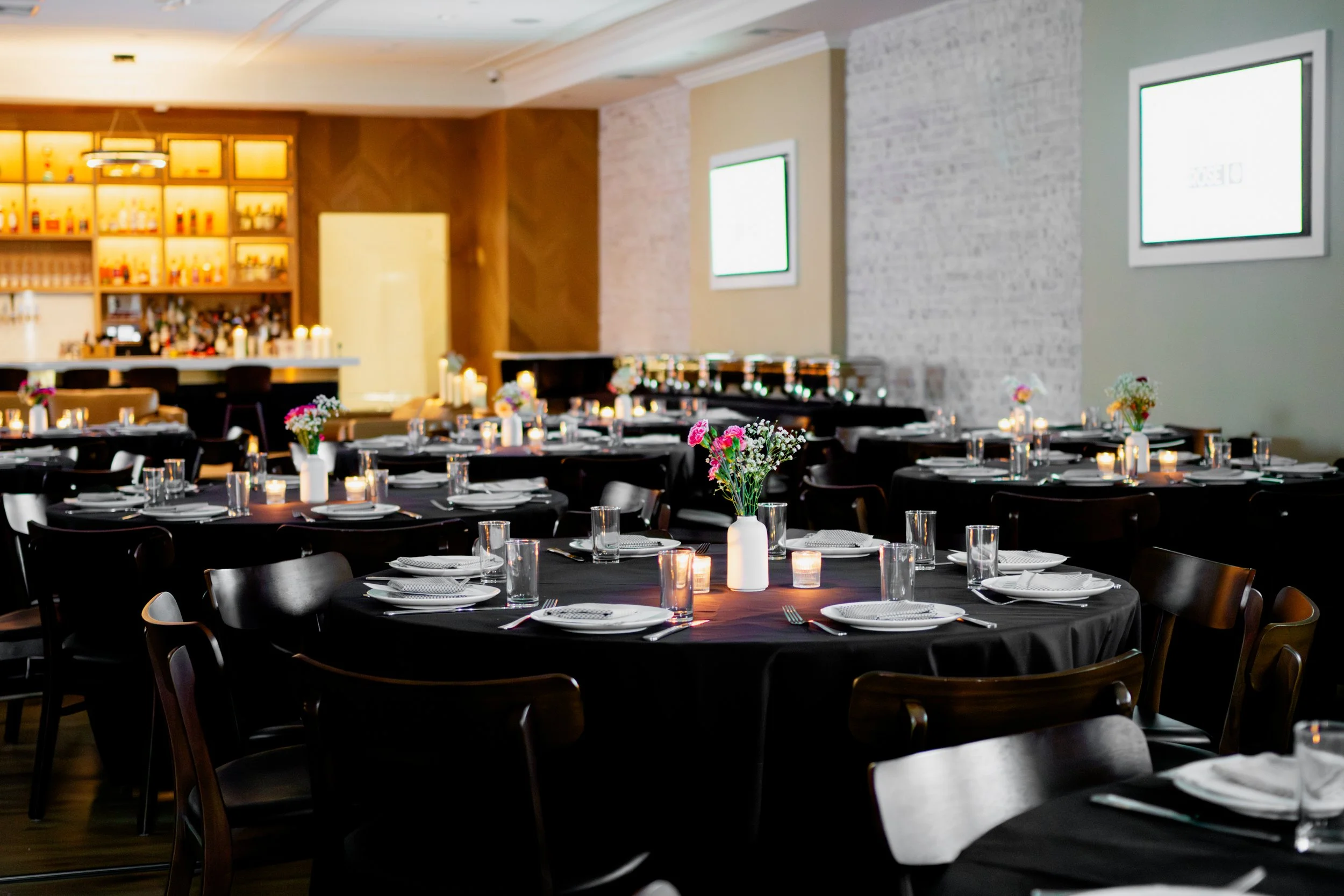 Elegant private event space at The Harlow Room in Nutley, NJ — perfect for weddings, celebrations, and corporate gatherings.