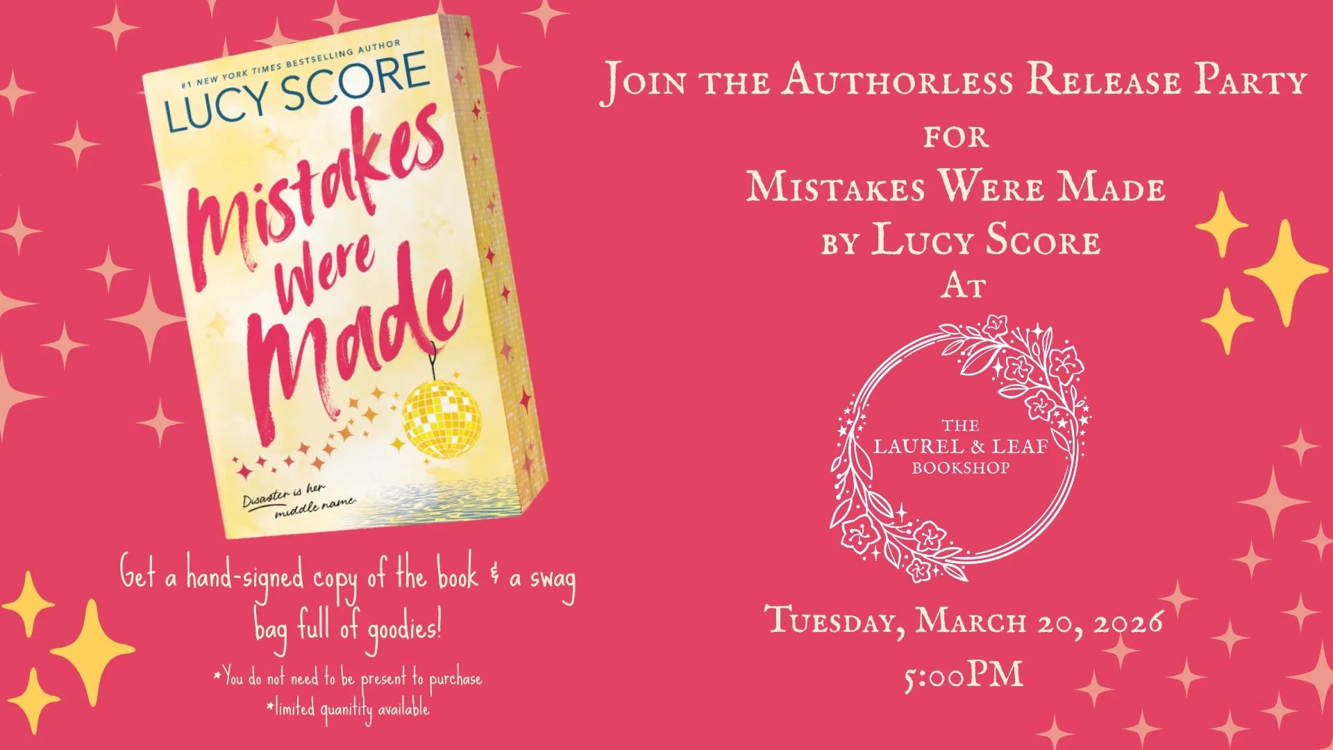 🎉 Exclusive Release Party: Mistakes Were Made by Lucy Score