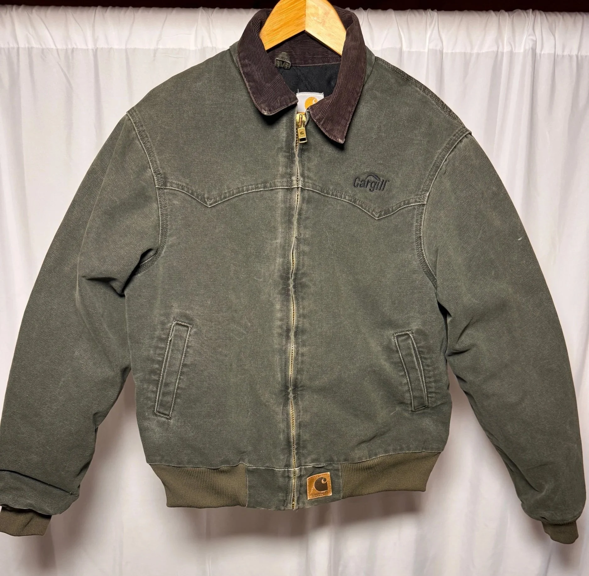 Vintage Carhartt Santa Fe Jacket in Moss Green J14 MOS Medium