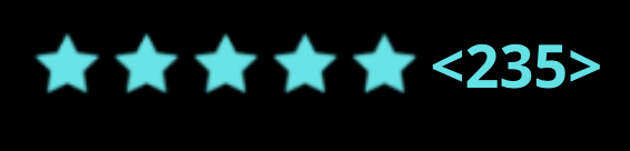 Five blue stars with the number 235.