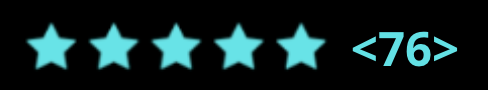 Five blue stars with a number 76 beside them.