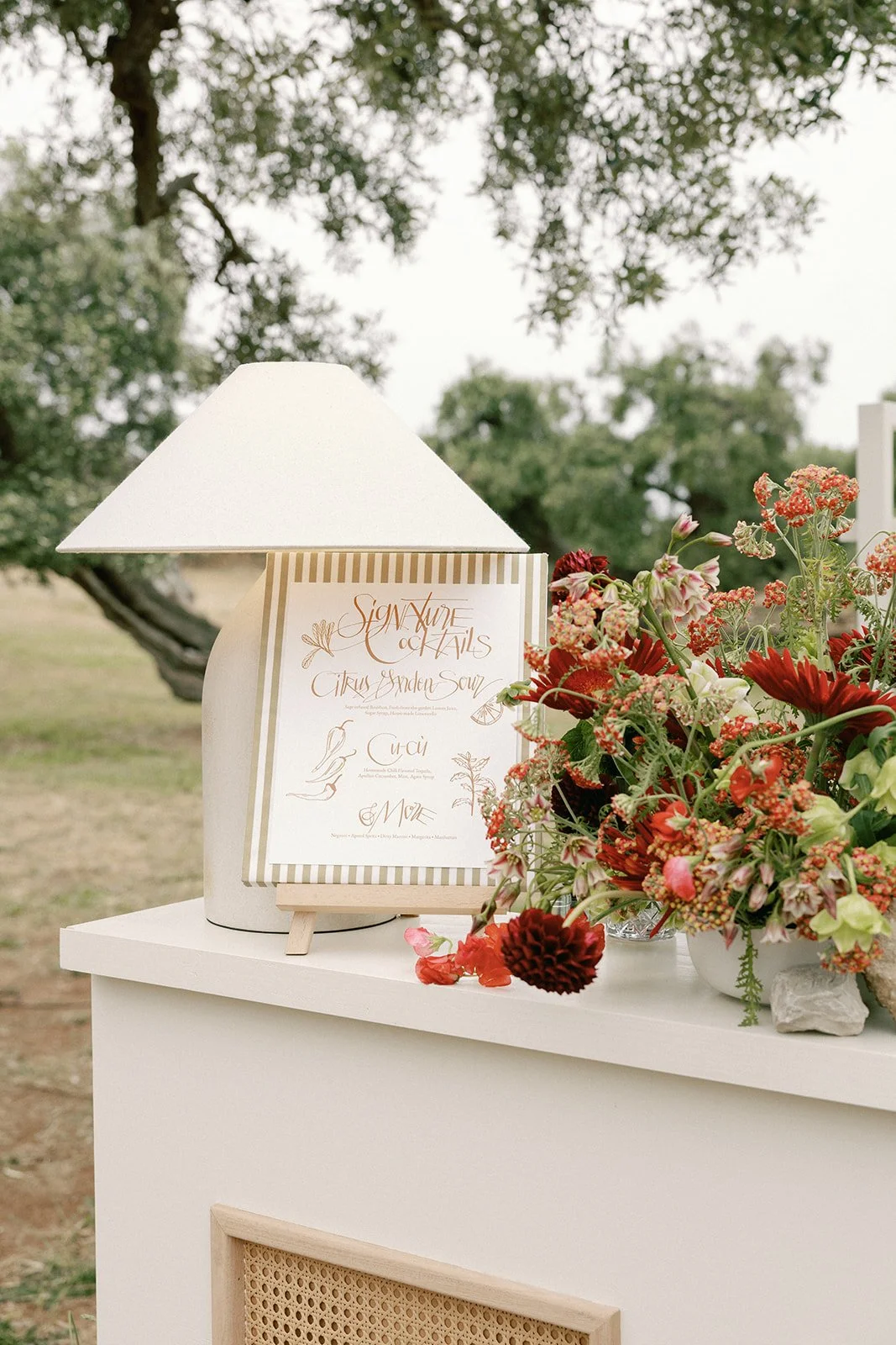 Wedding menu frames