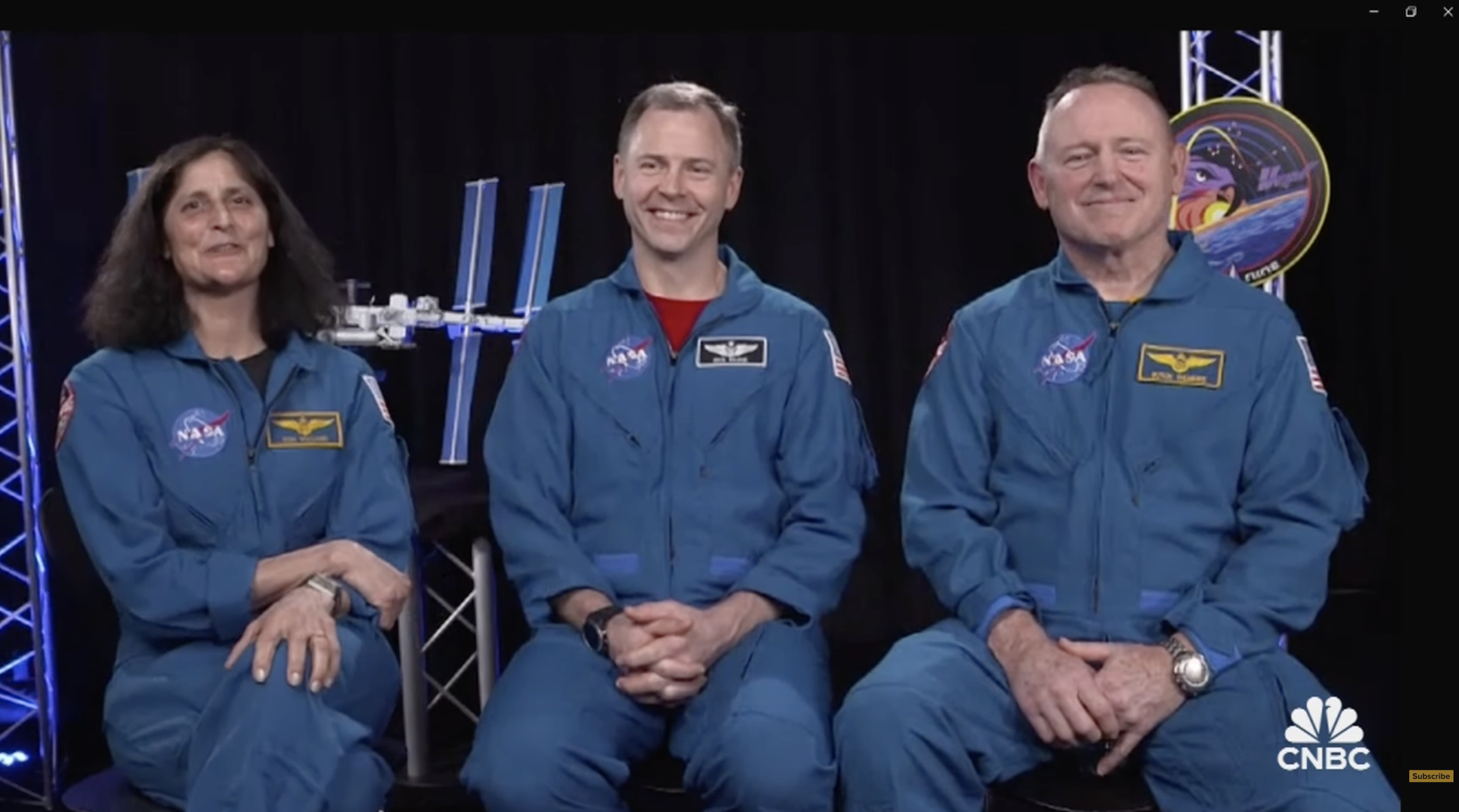 Morgan Brennan’s Interview with NASA Astronauts, Butch Wilmore, Suni Williams and Nick Hague
 
 CNBC 

   Watch Now   