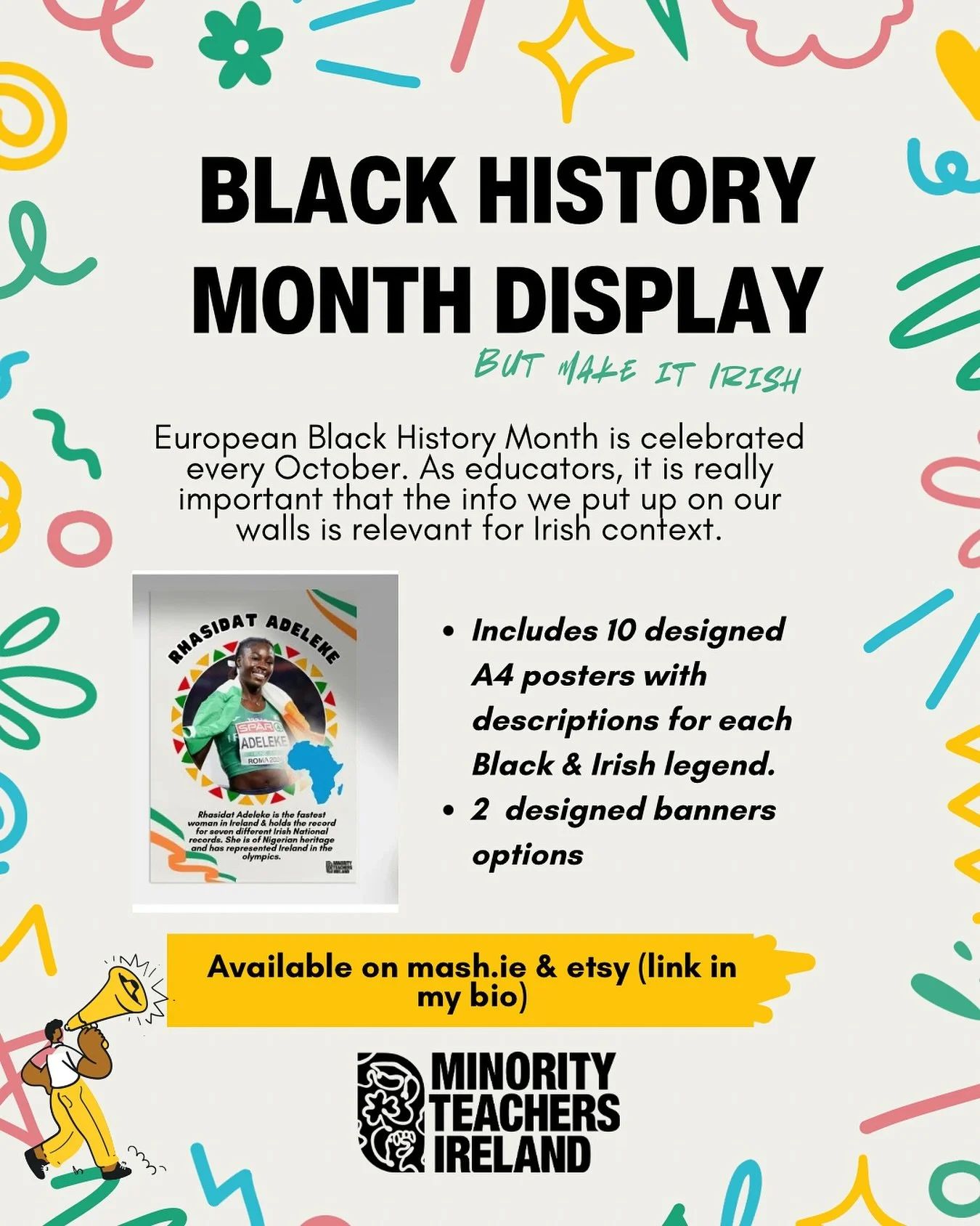 First of its kind! ✨(I checked)😂. Jokes aside, I was looking for displays to put up in my own classroom for Black History Month but couldn&rsquo;t find any relevant to Europe. I decided to make these because there are so many BLACK &amp; IRISH legen