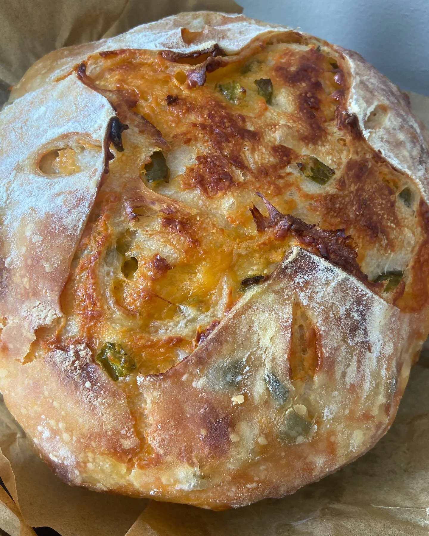 Sunday Bake! #sourdough #sourdoughbread #sourdoughofinstagram #microbaker #sourdoughinclusions #jalpenocheddar #oloaf