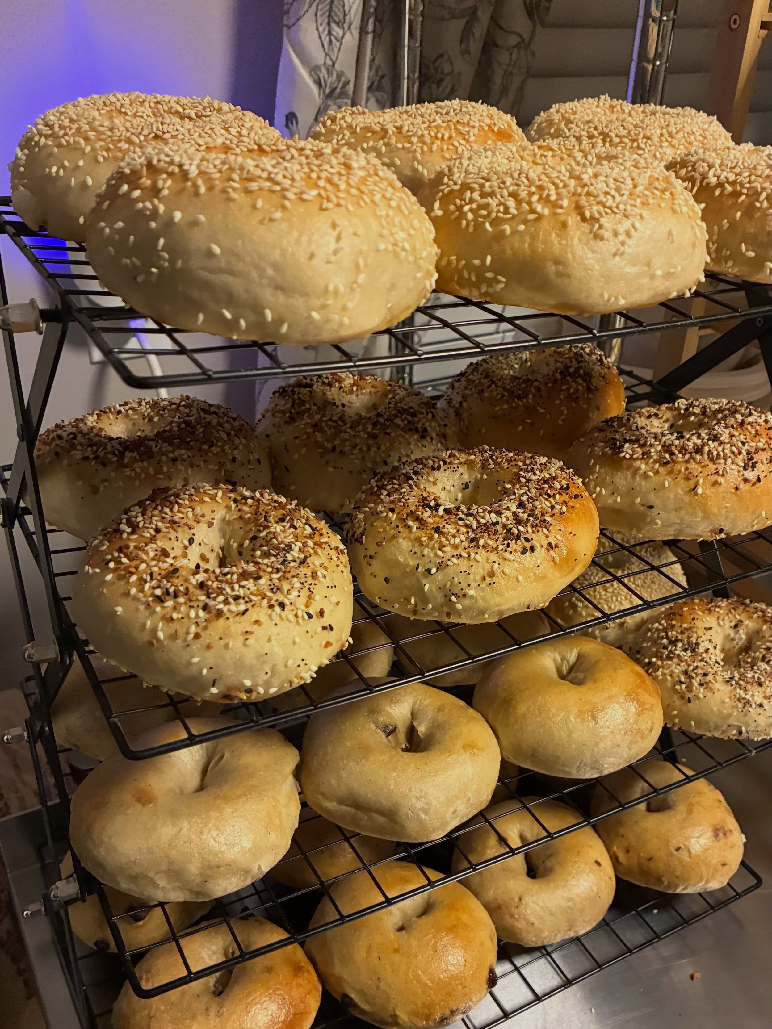 Beauty shots from this week! #sourdough #sourdoughbagels #lucianasleaveningloaves #supportsmallbusiness #microbaker