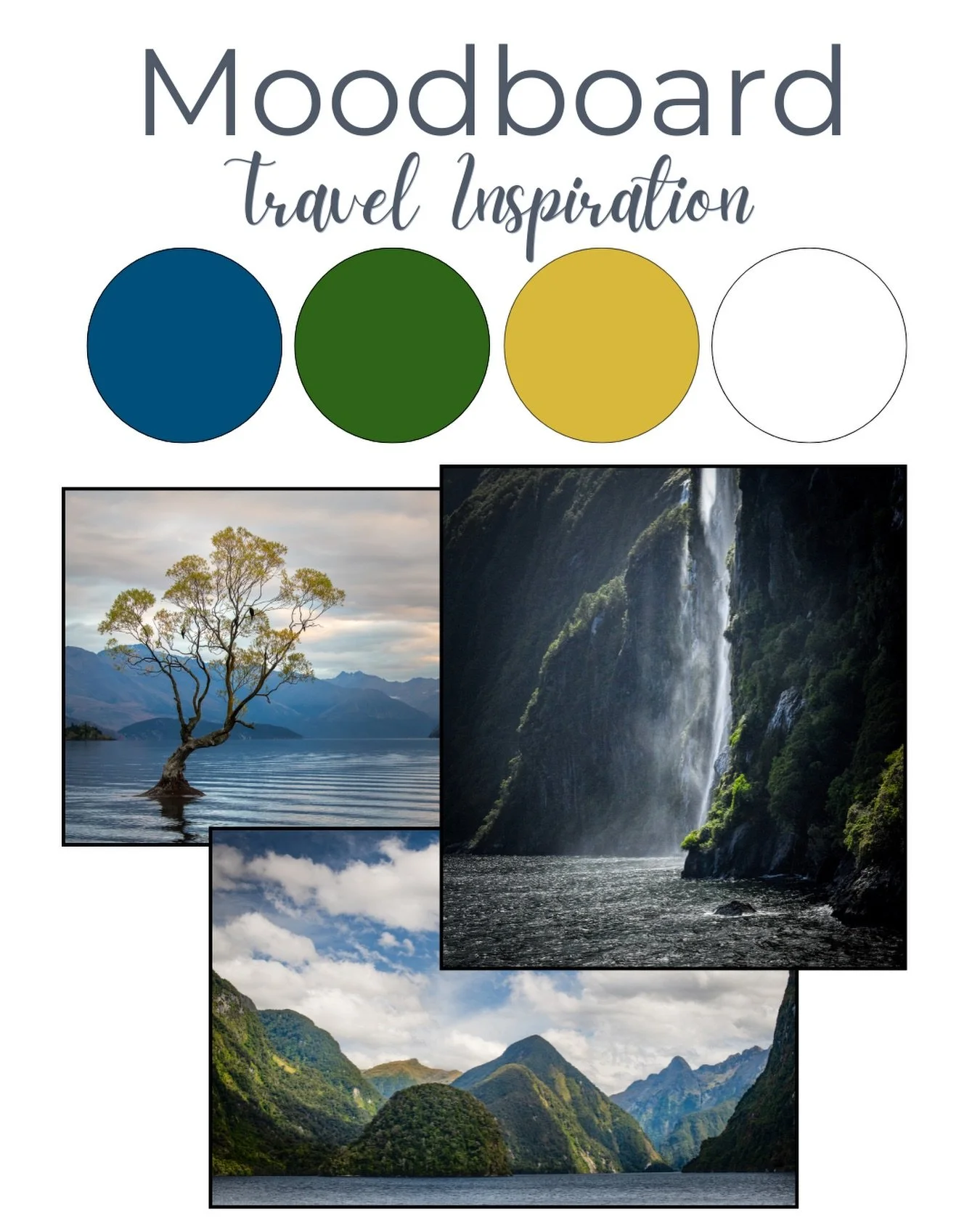 One of our design duo has just returned from New Zealand deeply inspired by the quiet harmony and natural beauty woven throughout its landscapes 🌿💧✨

This mood board draws from those impressions. A palette shaped by nature&rsquo;s contrasts, featur