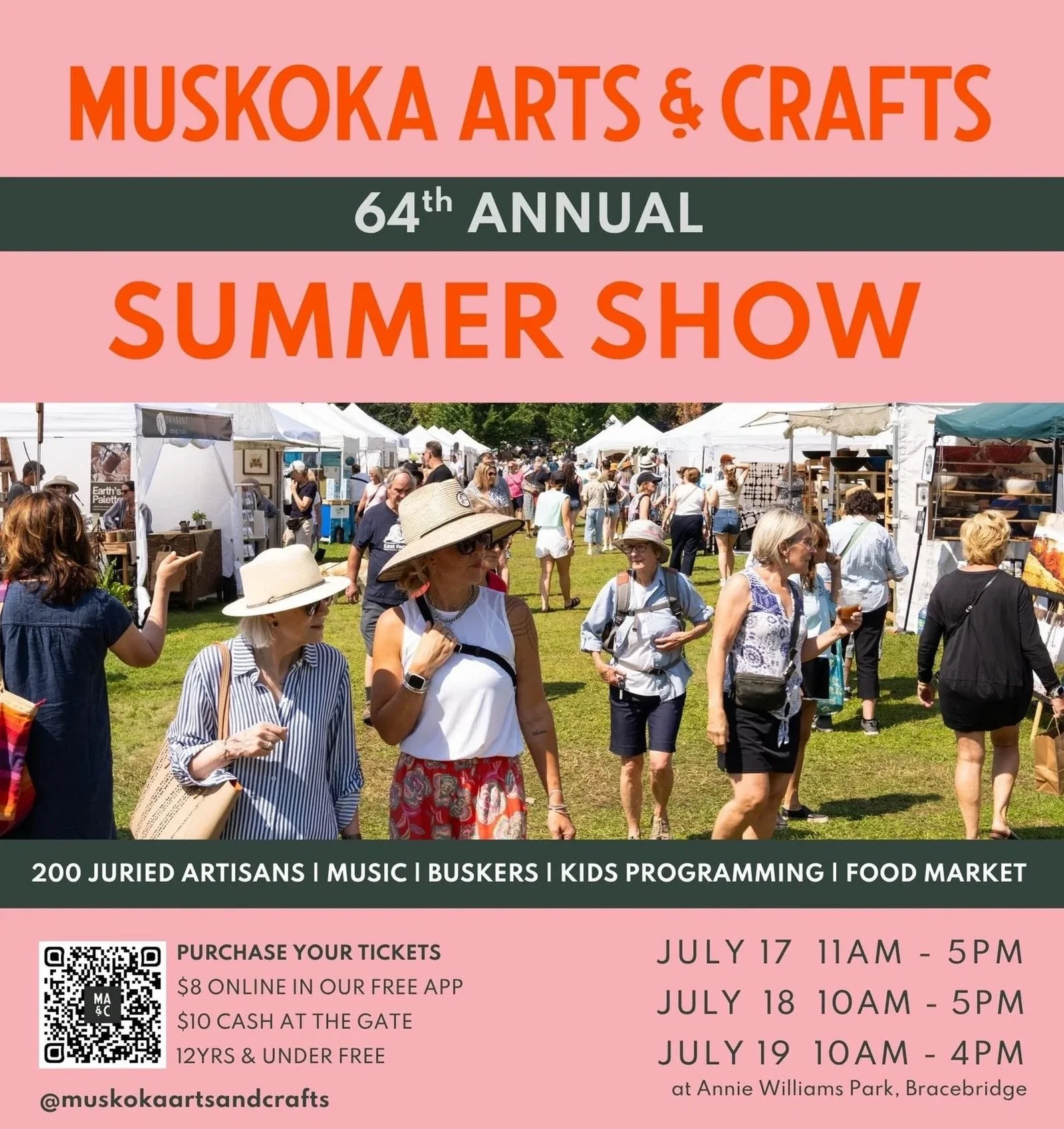 #TheFridayFind- Tickets now on sale for the 64th Annual Muskoka Arts &amp; Crafts Summer Show 🎨

One of Muskoka&rsquo;s most iconic summer traditions is back! 
The 64th Annual Muskoka Arts &amp; Crafts Summer Show returns this summer, showcasing inc